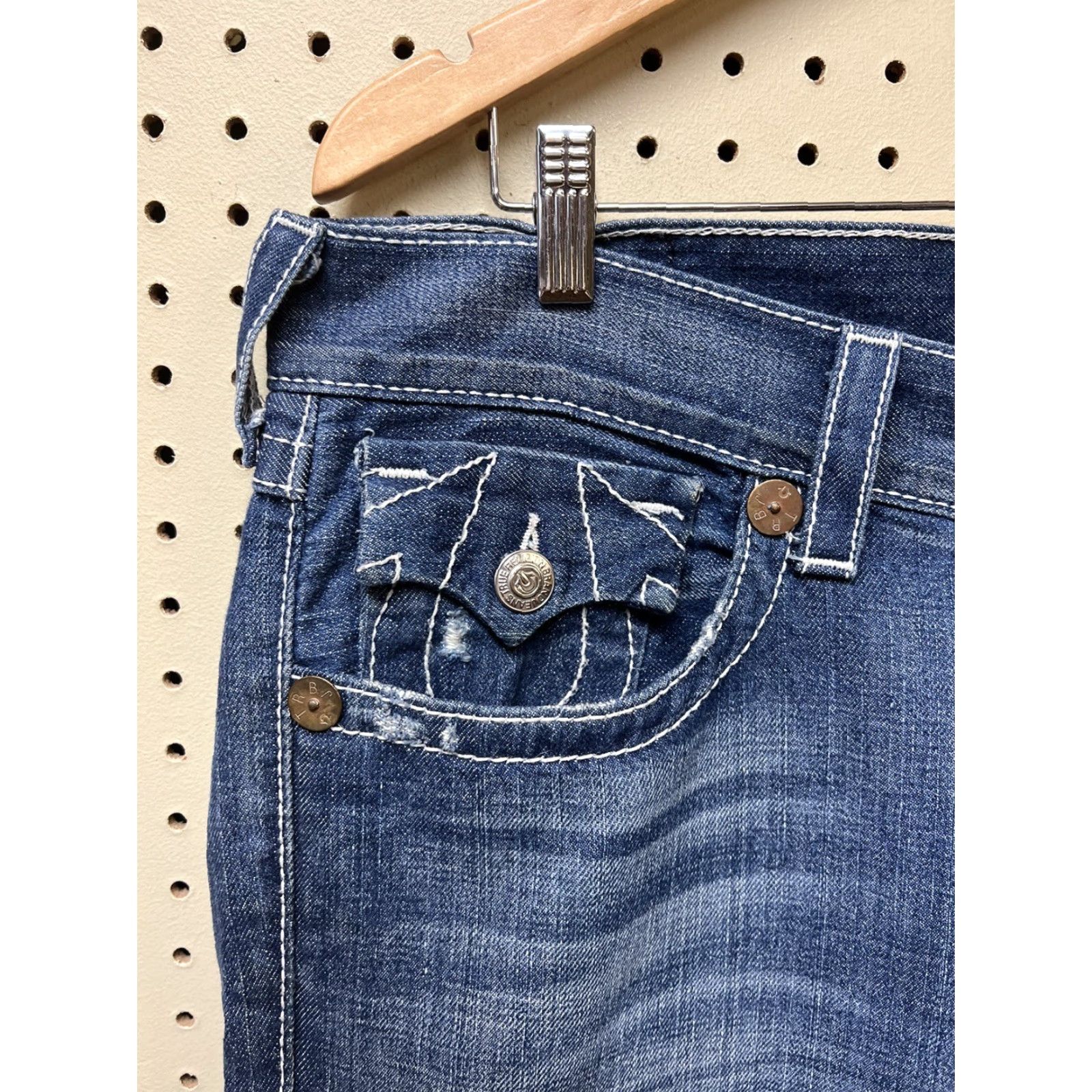 True Religion VINTAGE True Religion Jeans Billy Straight Leg 37x33 Blue Denim 5-Pocket Design Men Size US 37 - 5 Thumbnail