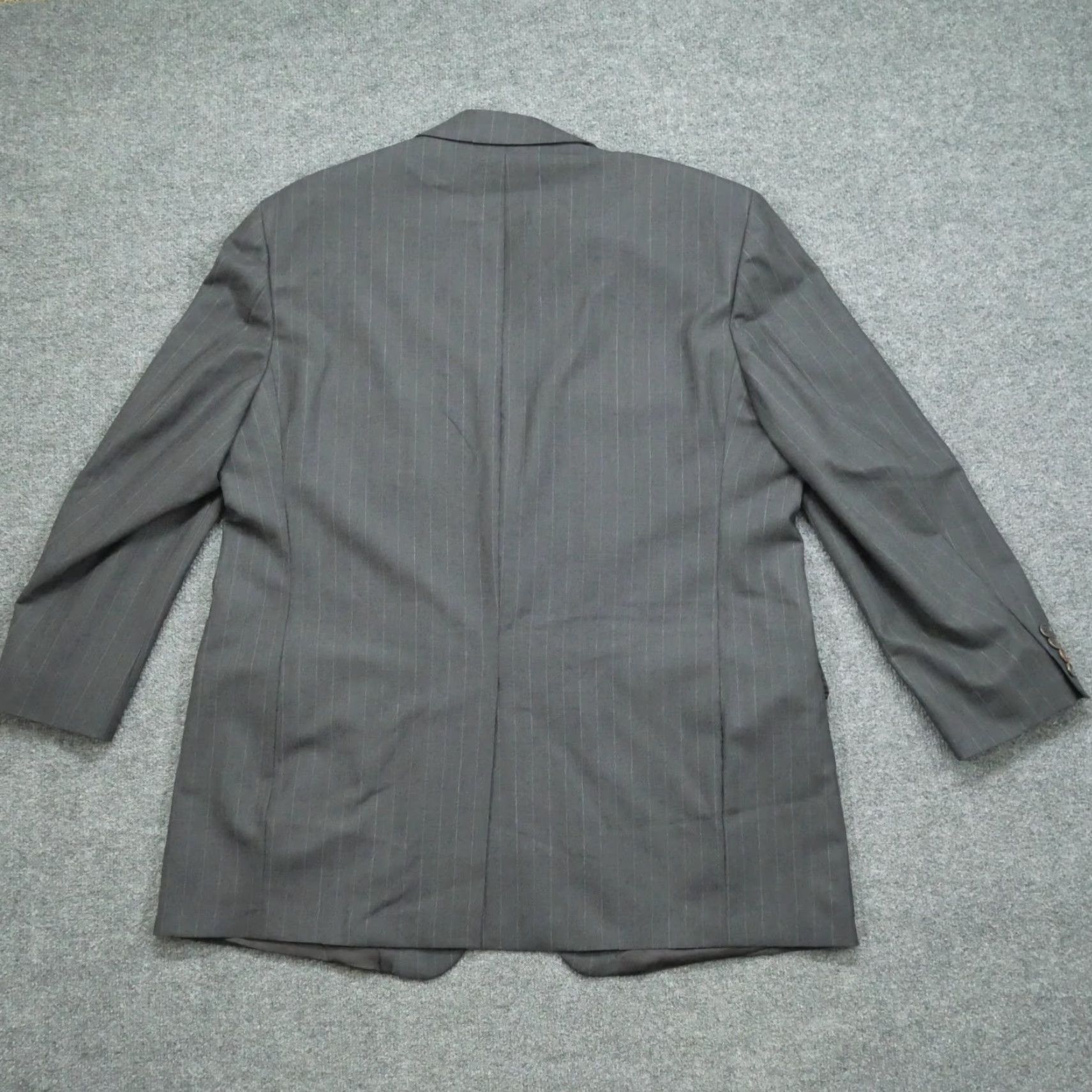 Brooks Brothers Brooks Brothers Blazer Jacket Mens 48L Grey Striped Single-Breasted 2 Button Big & Tall Size 48R - 5 Thumbnail