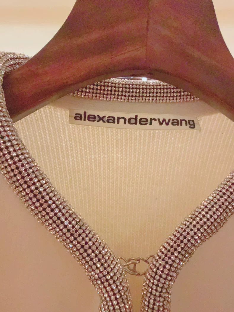 Alexander Wang Alexander Wang Crystal Trim White Sweater Coat- Size XS / US 0-2 / IT 36-38 - 4 Thumbnail