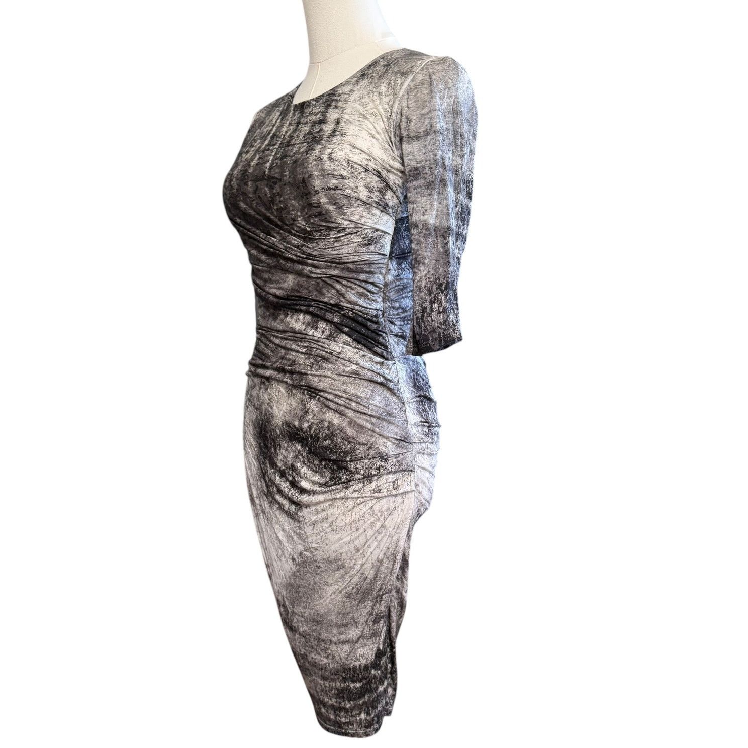 Helmut Lang Helmut Lang New Nova Print Ruched Jersey Dress Size P Size XXS / US 00 / IT 34 - 8 Thumbnail
