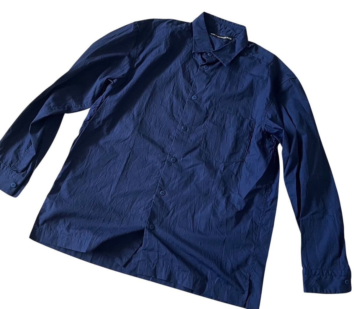 Issey Miyake Vintage issey miyake men wrinkled blue boxy button up shirt Size US M / EU 48-50 / 2 - 2 Thumbnail