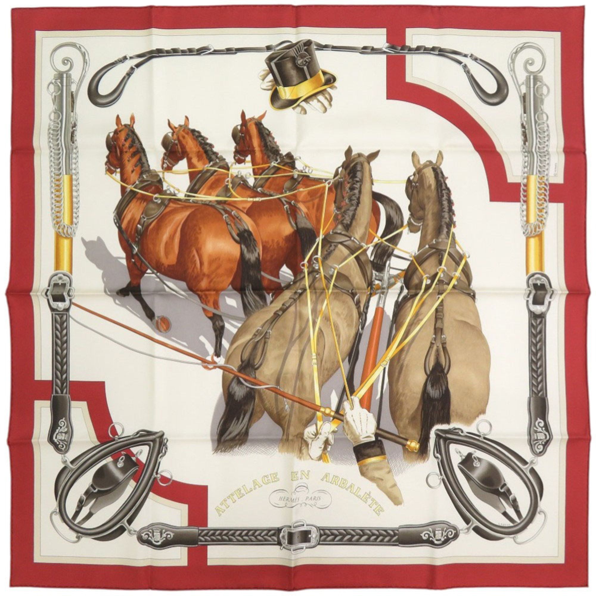 Hermes Unused Hermès Carré 90 ATTELAGE EN ARBALETE Bow-Shaped Silk Multicolor Scarf Muffler 1546 HERMES Size ONE SIZE - 1 Thumbnail