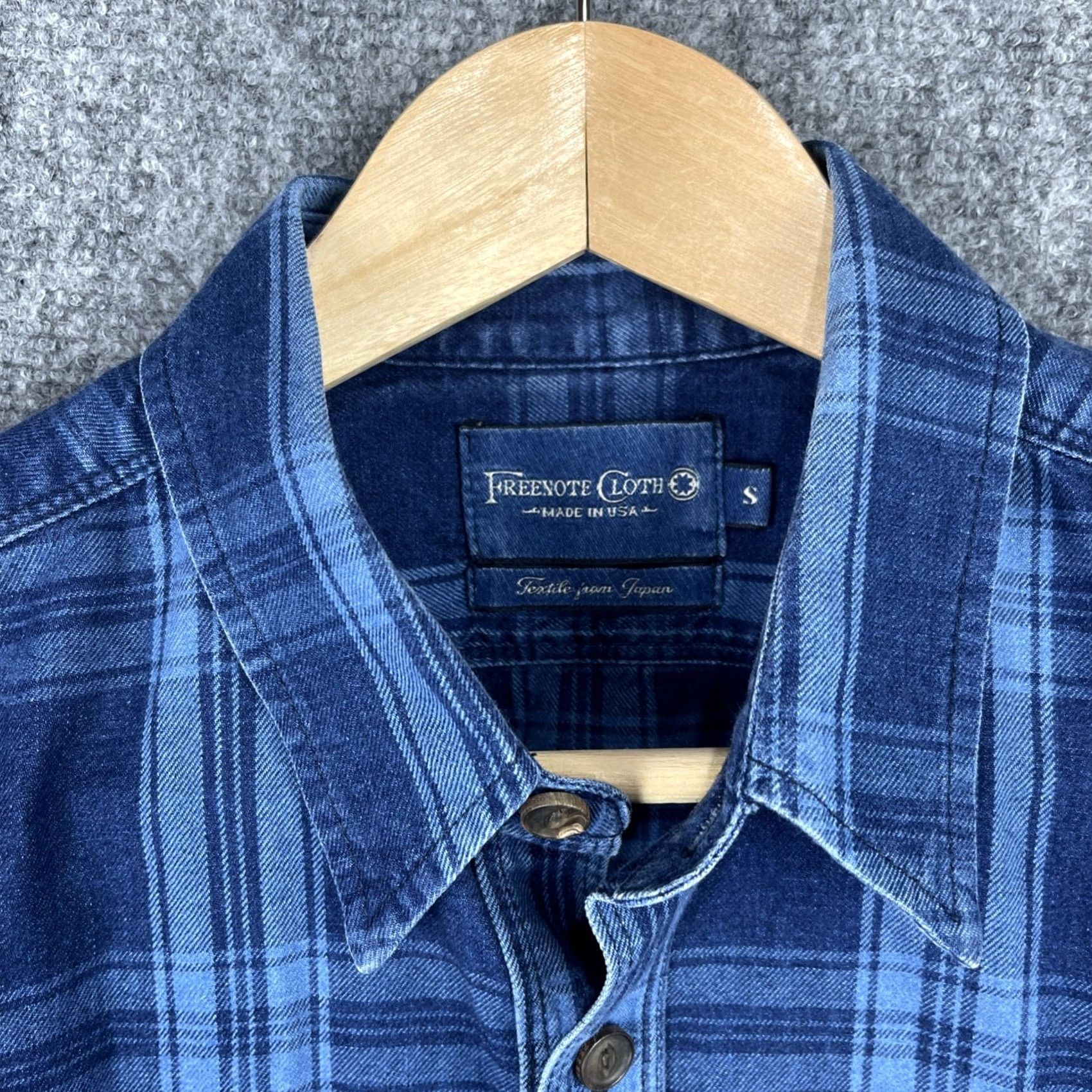 Freenote Cloth Freenote Cloth Shirt Mens Small Blue Plaid Flannel Woven Japan Fabric USA Made Size US S / EU 44-46 / 1 - 3 Thumbnail