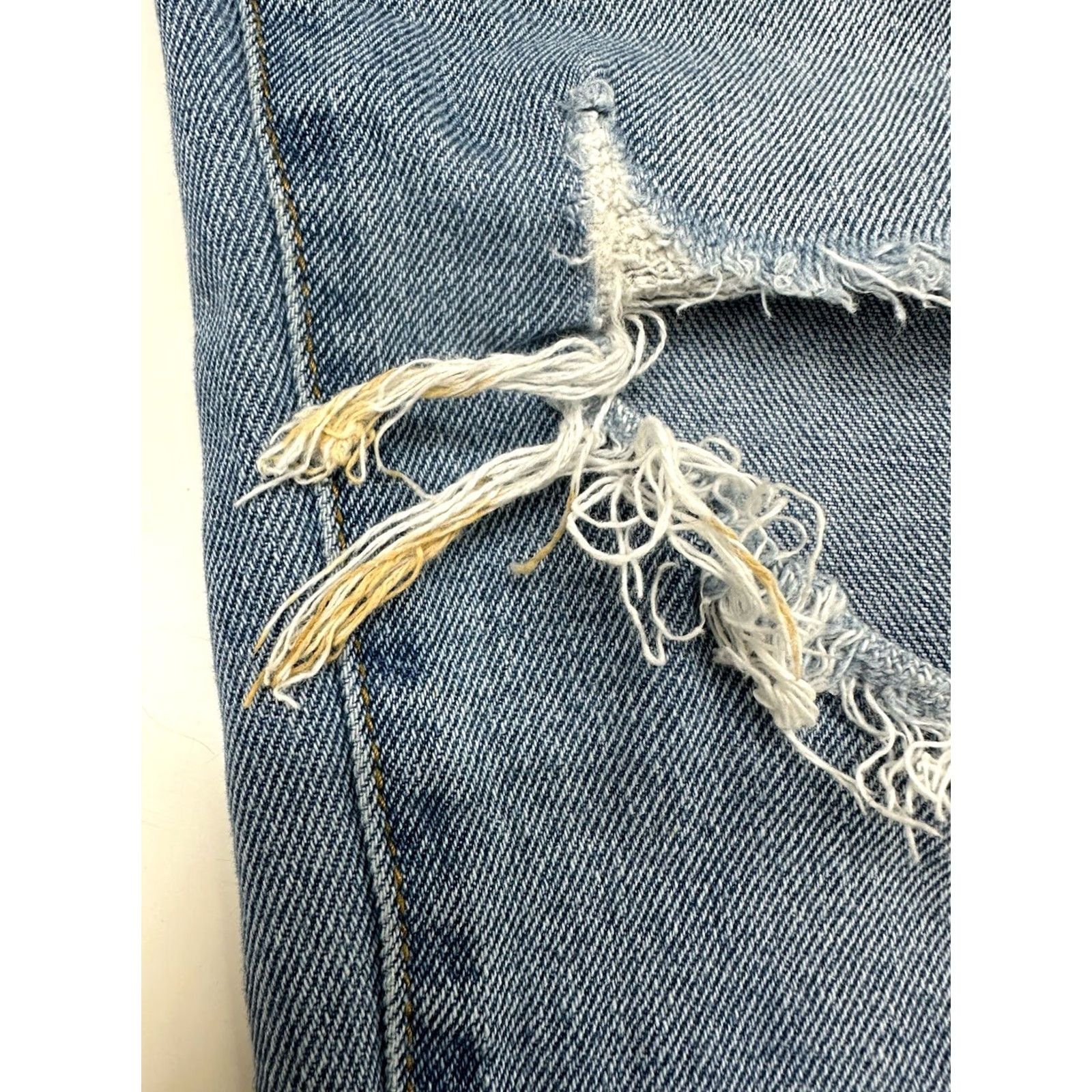 Vintage NO Boundaries NOBO Womens Juniors Jeans Size 3 Distressed Denim Jeans Pants Blue Regular Rise Mid 26.5in Inseam 25in Waist Womens Size 26" / US 2 / IT 38 - 3 Thumbnail