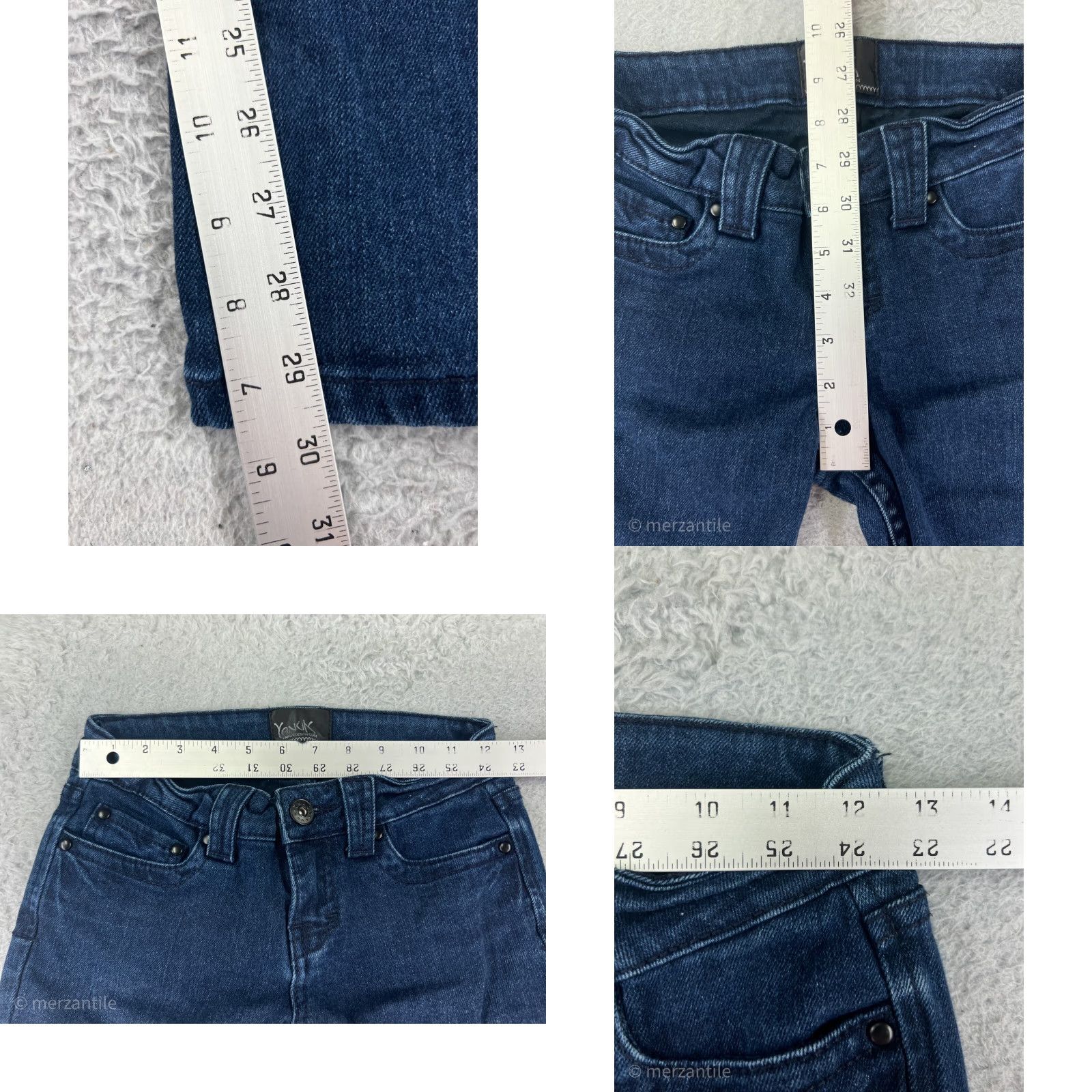 Denime YANUK Jeans Womens 25 Blue Denim Bootcut Dark Wash Low Rise Vintage No Size 42" / US 20 - 9 Thumbnail