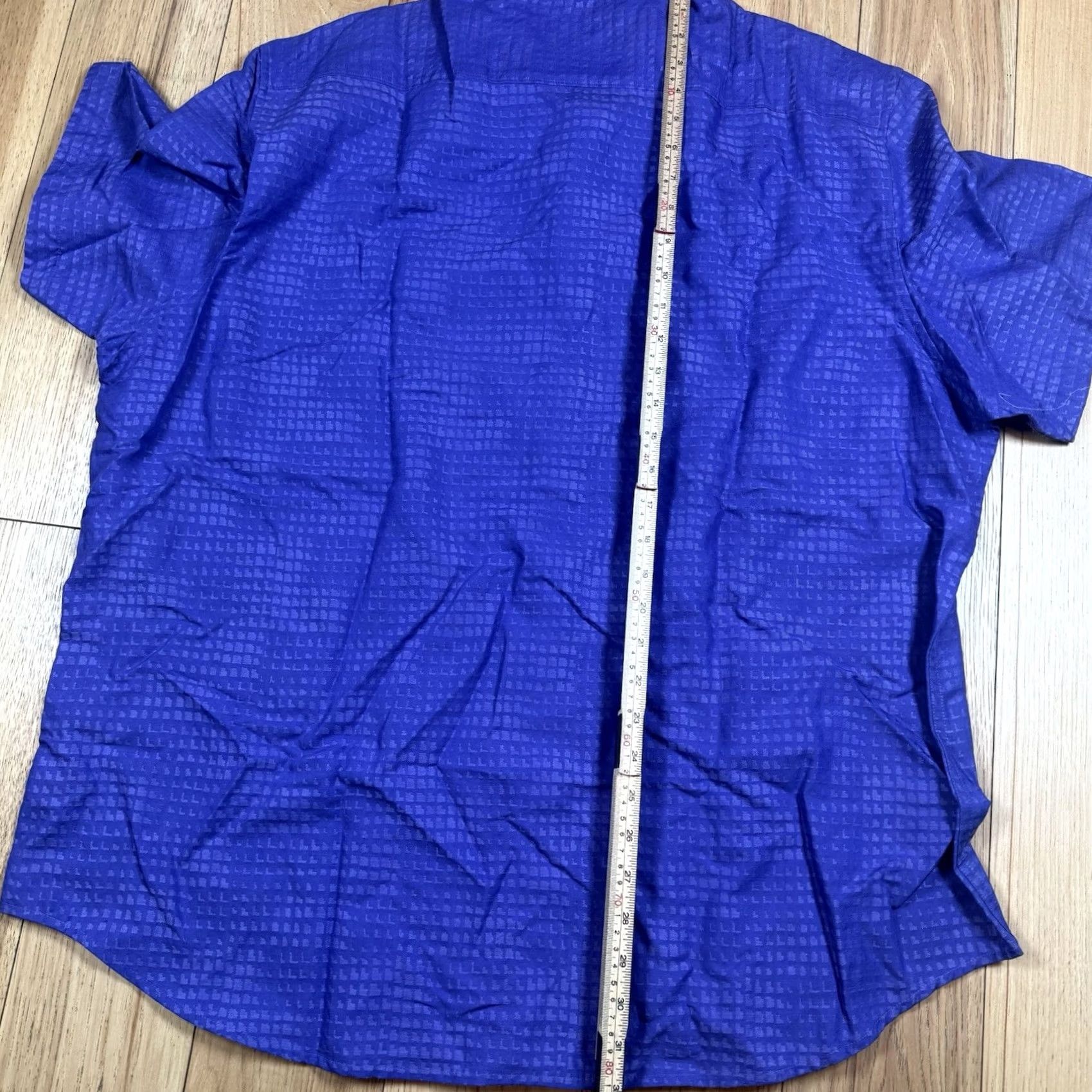 Robert Graham Robert Graham Button Shirt Mens 3XL Purple Geometric AOP Short Sleeve Size US XXL / EU 58 / 5 - 6 Thumbnail