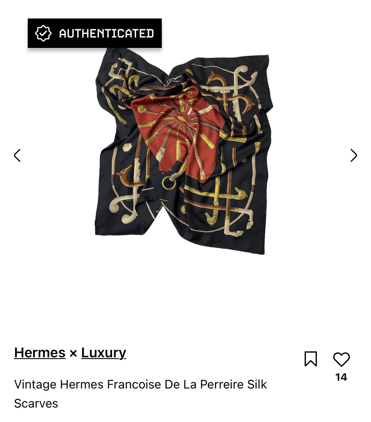 Hermes Vintage Hermes Francoise De La Perreire Silk Scarves Size ONE SIZE - 16 Thumbnail
