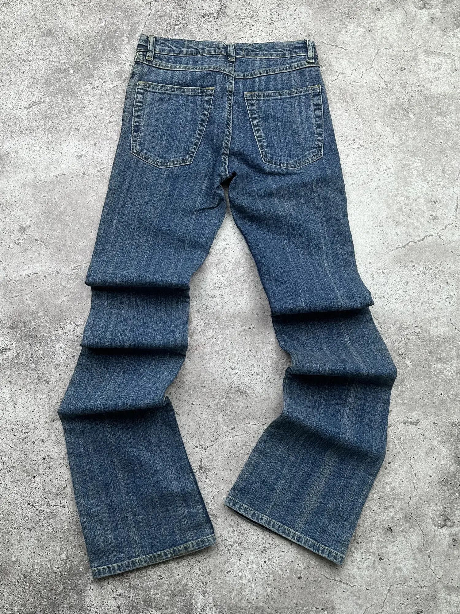 Japanese Brand Vintage Striped Flare Jeans C412(V389) Size 25" / US 0 / IT 36 - 5 Thumbnail