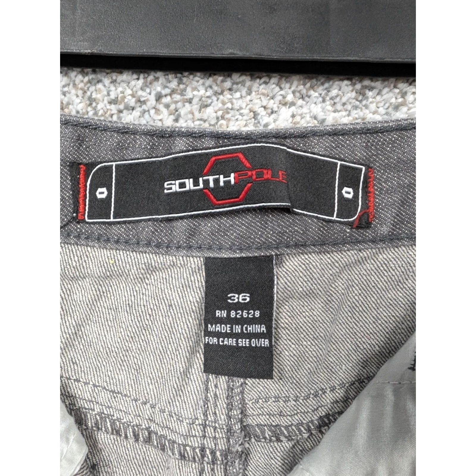 Southpole Southpole Jeans Mens 35x28.5 Gray Denim Straight Leg 5 Pocket Pants Size US 35 - 6 Thumbnail