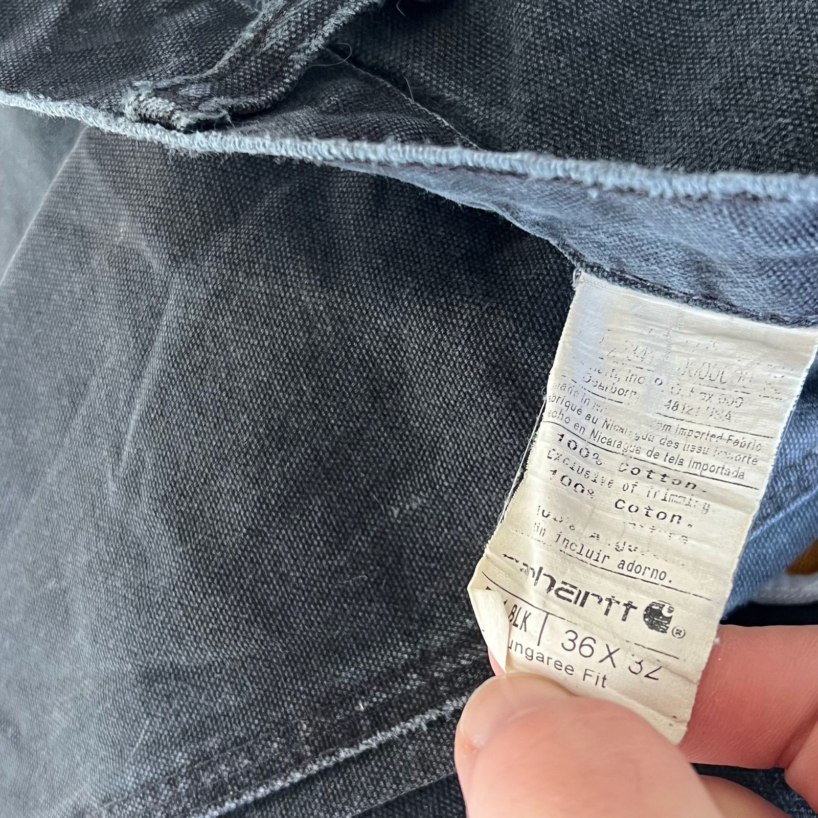 Carhartt × Vintage Carhartt faded black work wear carpenter pants Size US 36 / EU 52 - 8 Thumbnail