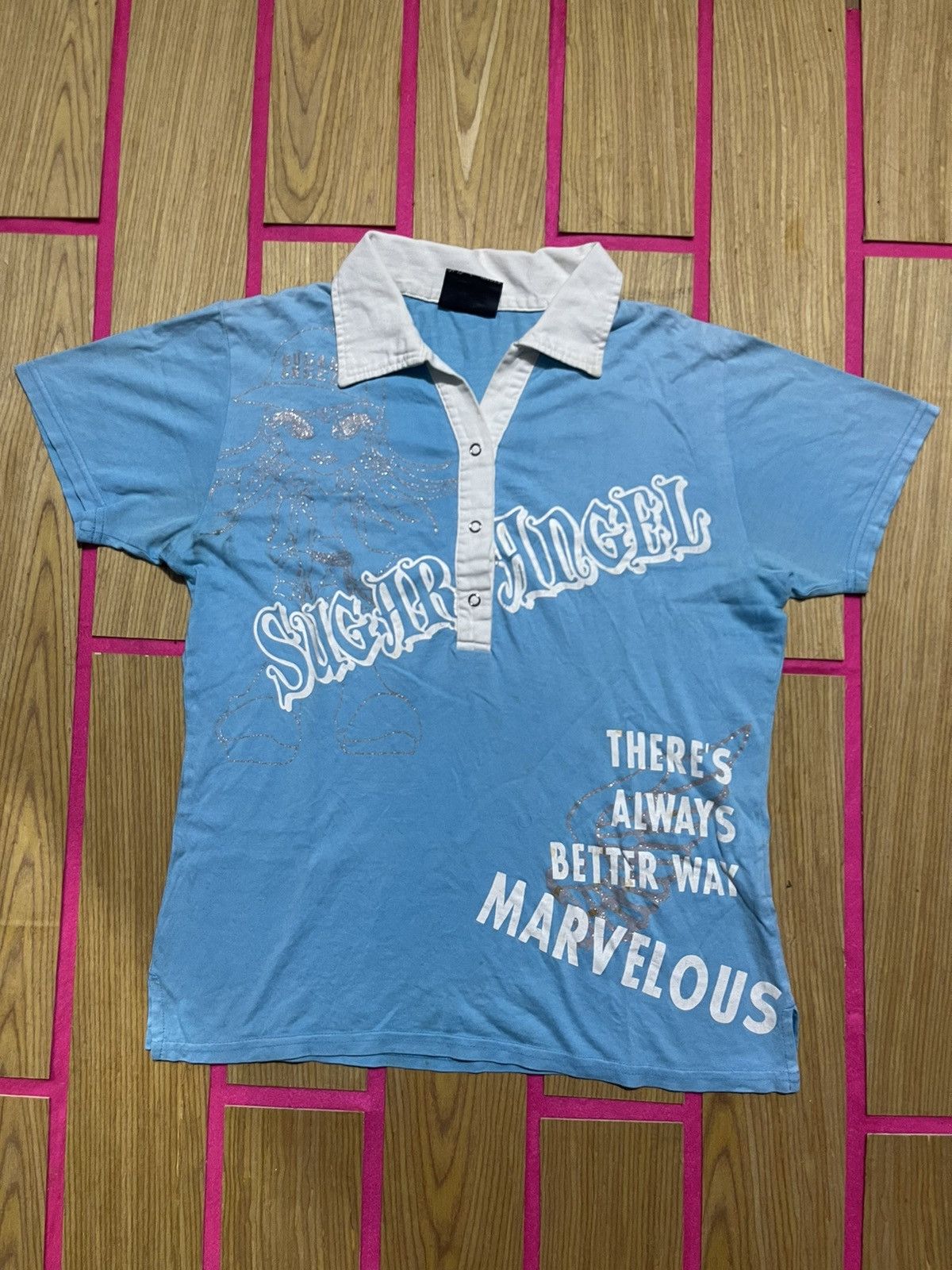If Six Was Nine Y2K SUGAR ENGEL polo short t-shirt Size M / US 6-8 / IT 42-44 - 1 Thumbnail
