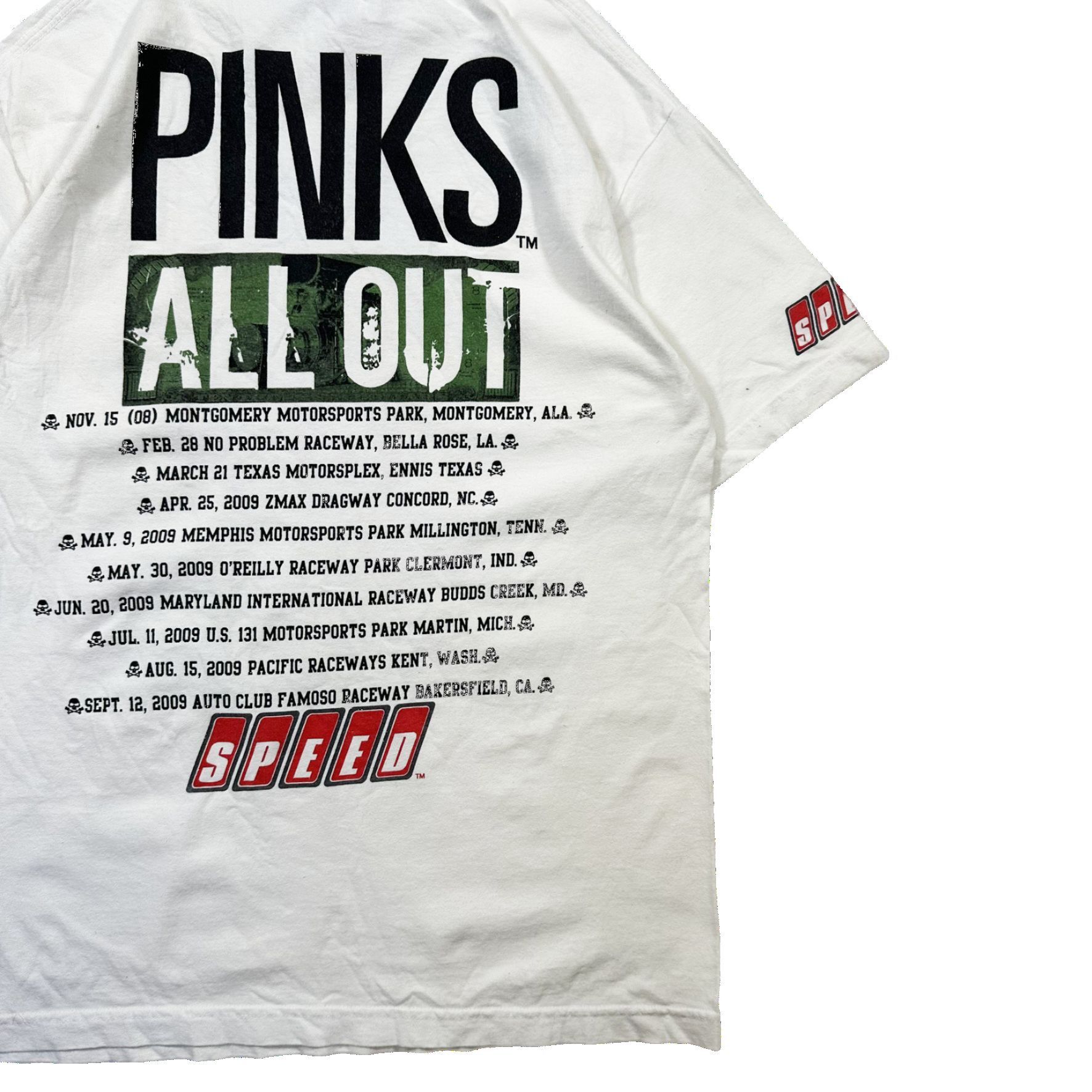 Vintage Vintage 00s Y2K SPEED Pinks All Out Graphic Racing T Shirt Size US XL / EU 56 / 4 - 6 Thumbnail