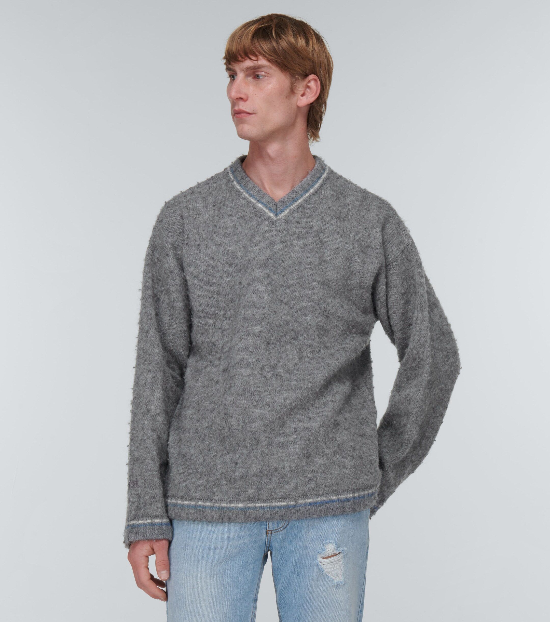 ERL o1y0125 V-Neck Sweater in Grey Size US L / EU 52-54 / 3 - 2 Thumbnail