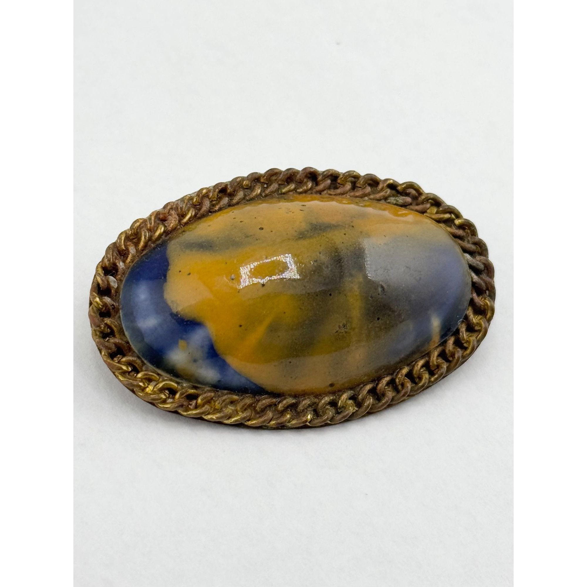 Vintage Vintage Art Glass Chain Brooch Pin Size ONE SIZE - 2 Thumbnail