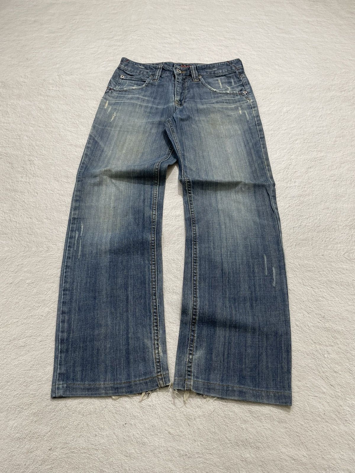 Japanese Brand 2000s Distressed Washed Blue Jeans Y2K Size US 29 - 1 Thumbnail