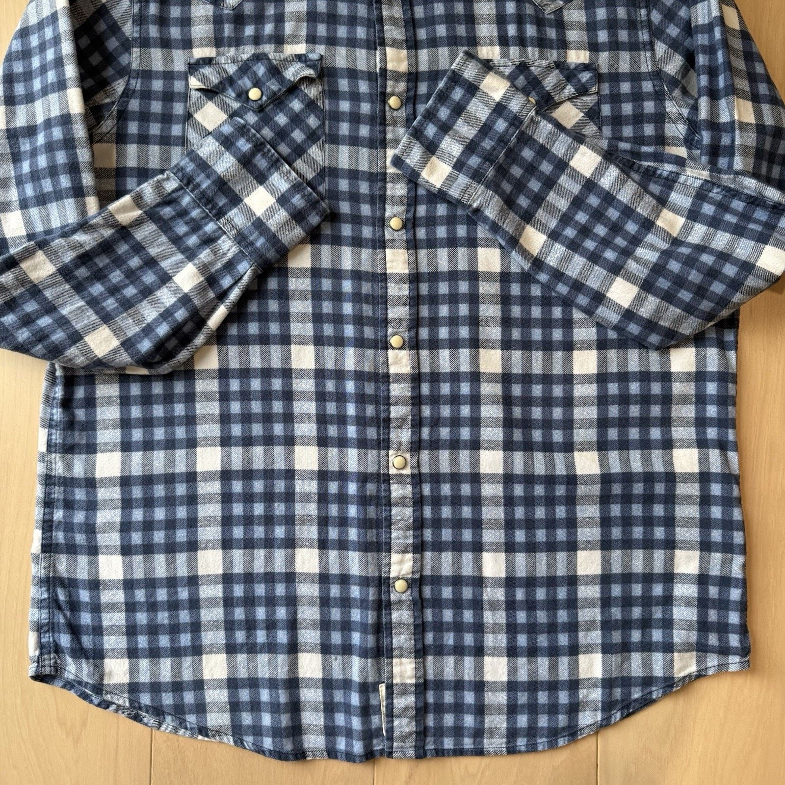 Polo Ralph Lauren × Vintage Denim & Supply Ralph Lauren Pearl Snap Shirt L Blue Check Size US L / EU 52-54 / 3 - 5 Thumbnail