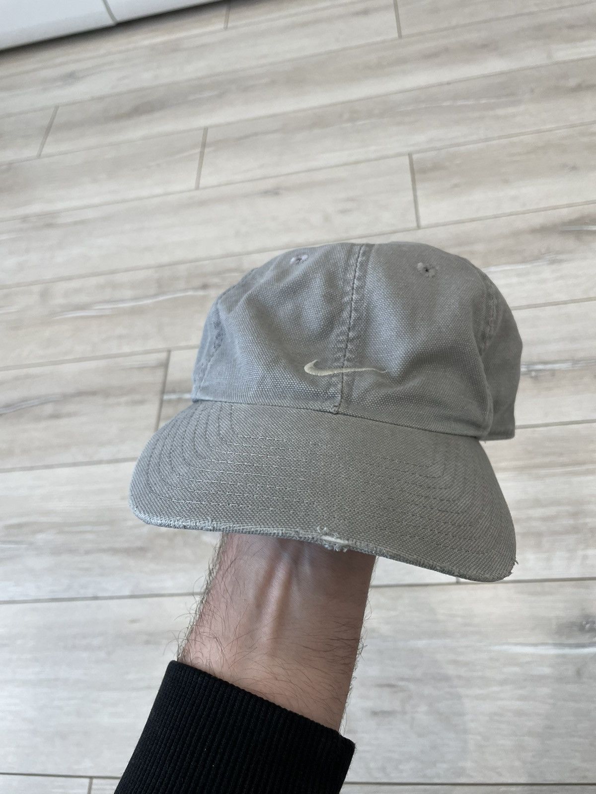Nike × Vintage Vintage hype streetwear Nike Swoosh logo cap distressed Size ONE SIZE - 6 Thumbnail