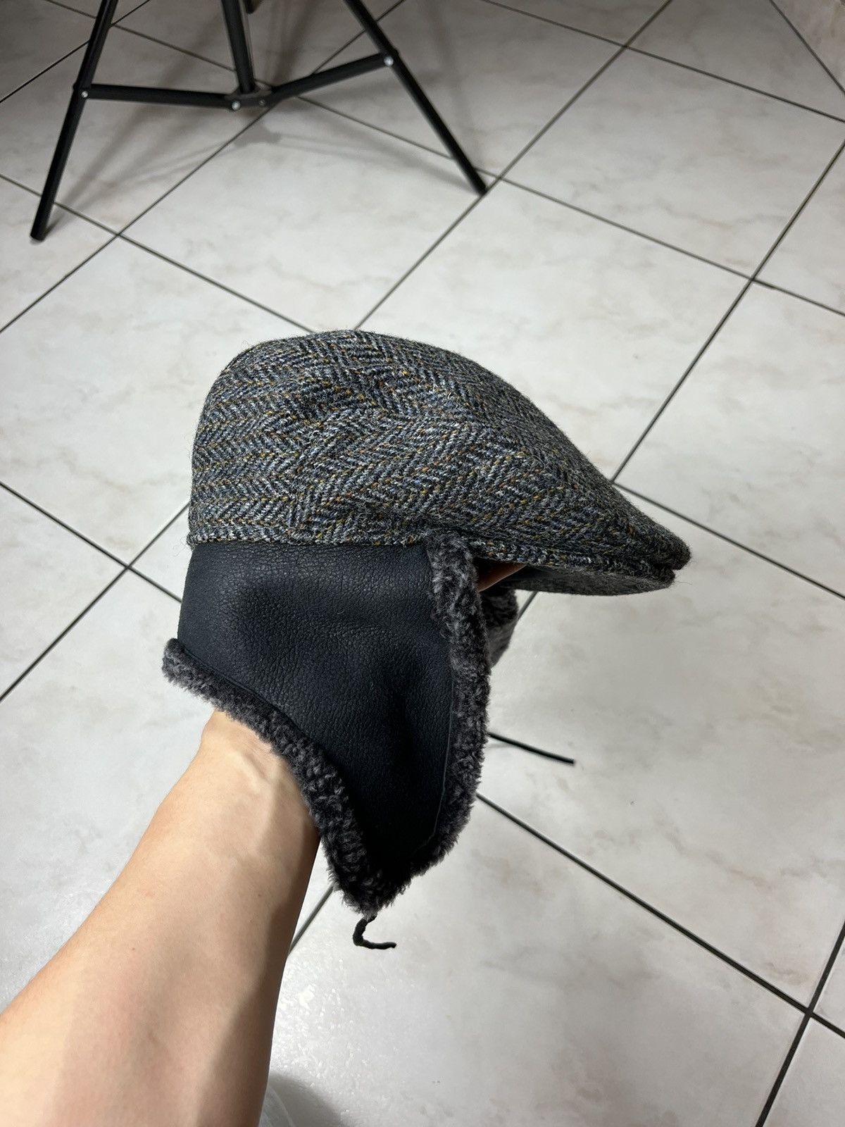 Designer × Harris Tweed × Vintage Bullani Harris Tweed wool winter insulated flat hat beret Size ONE SIZE - 2 Thumbnail