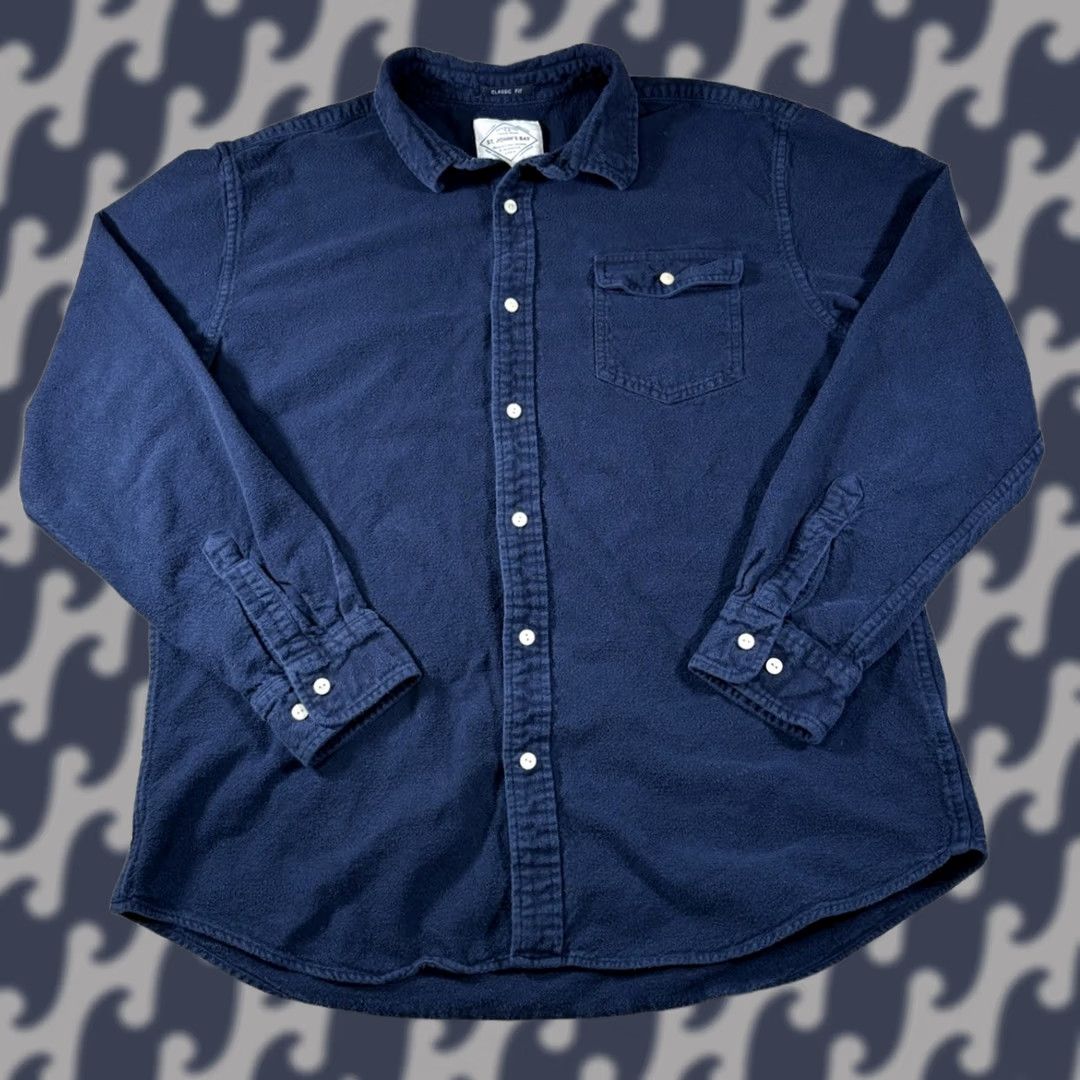 Vintage St. Johns Bay Flannel Classic Fit Shirt 100% Soft Cotton Navy Blue Men’s XL Size US XL / EU 56 / 4 - 1 Thumbnail