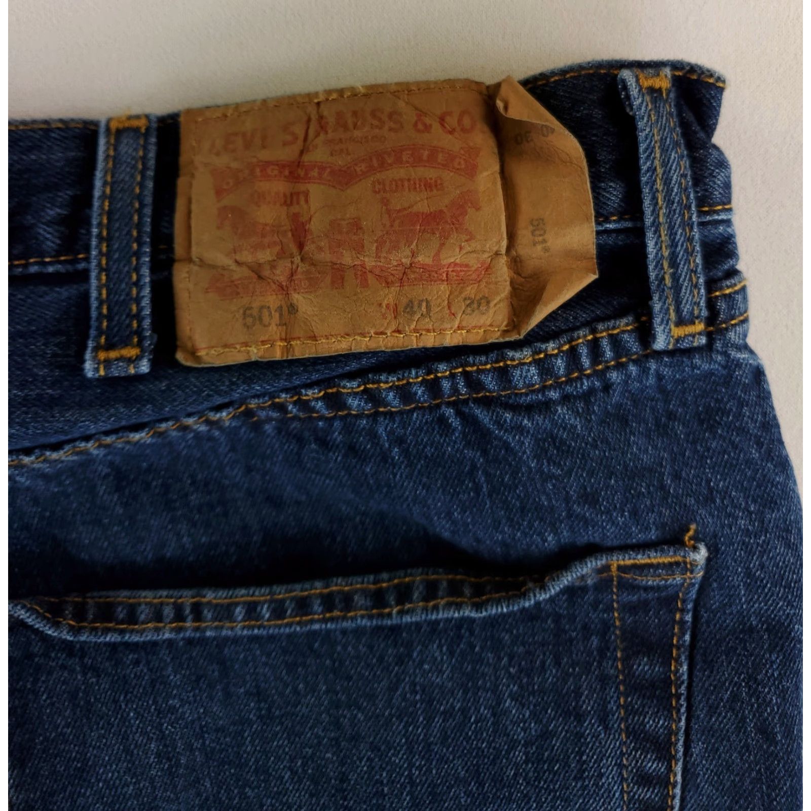 Levi's Levi's 501 Jeans Blue Mens 39x29 Actual 40x30 Straight Regular Jeans Mens Blue Size US 39 - 2 Thumbnail