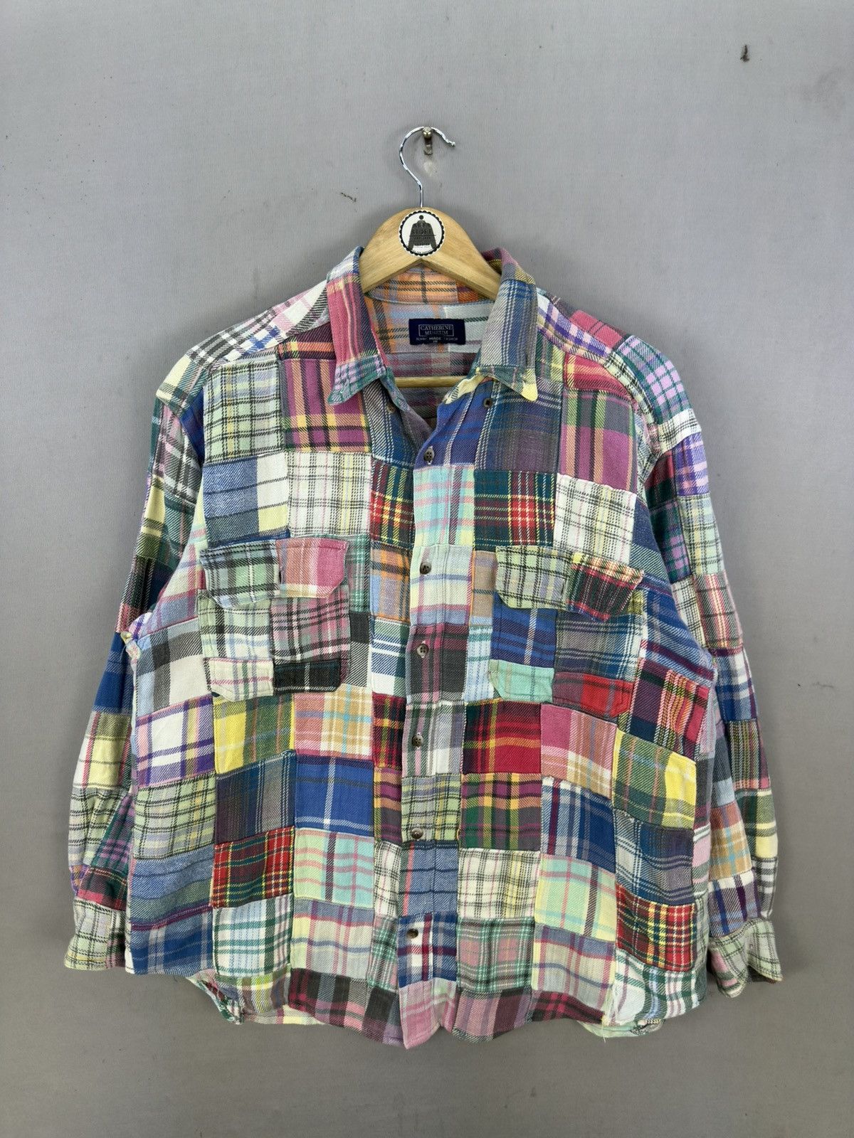 Japanese Brand Patchwork Flannel Shirt Button Up by Catherine Museum Size US L / EU 52-54 / 3 - 1 Thumbnail