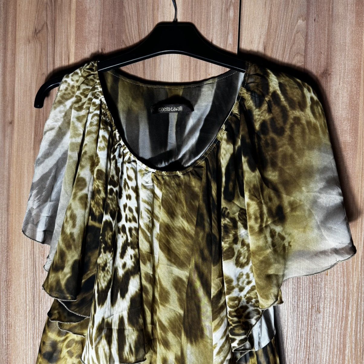 Roberto Cavalli luxury asymmetric roberto cavalli midi dress tiger pattern Size M / US 6-8 / IT 42-44 - 2 Thumbnail