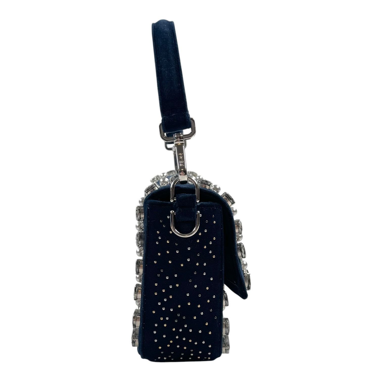 Fendi Fendi Midnight Velvet Crystal Embellished Baguette Size ONE SIZE - 5 Thumbnail