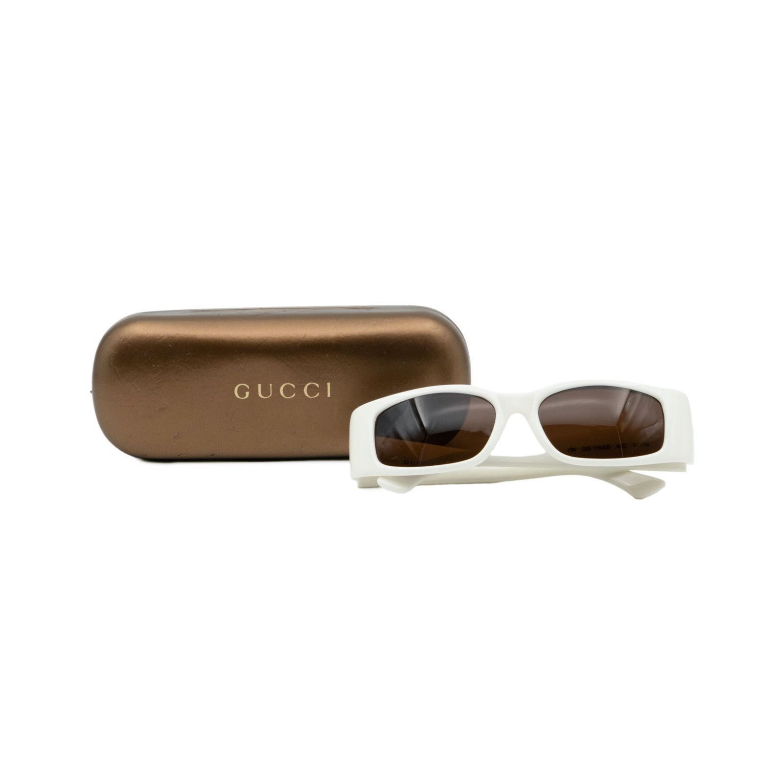 Gucci Vintage Gucci GG 1154 Tom Ford White Rectangular Sunglasses Size ONE SIZE - 7 Thumbnail