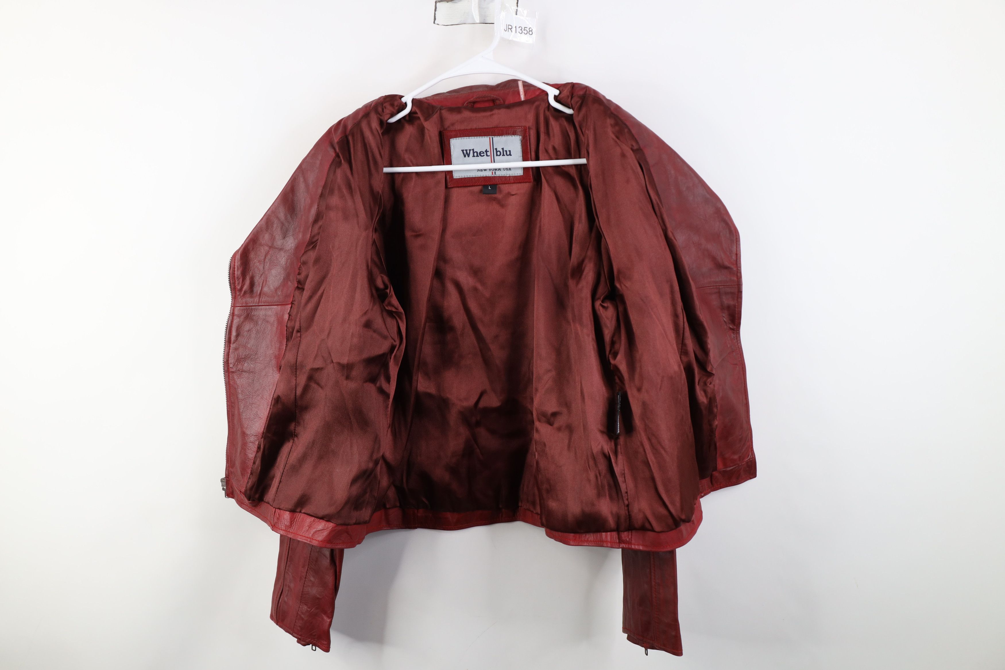 Vintage Vintage Streetwear Zip Leather Motorcycle Jacket Red Size L / US 10 / IT 46 - 9 Thumbnail