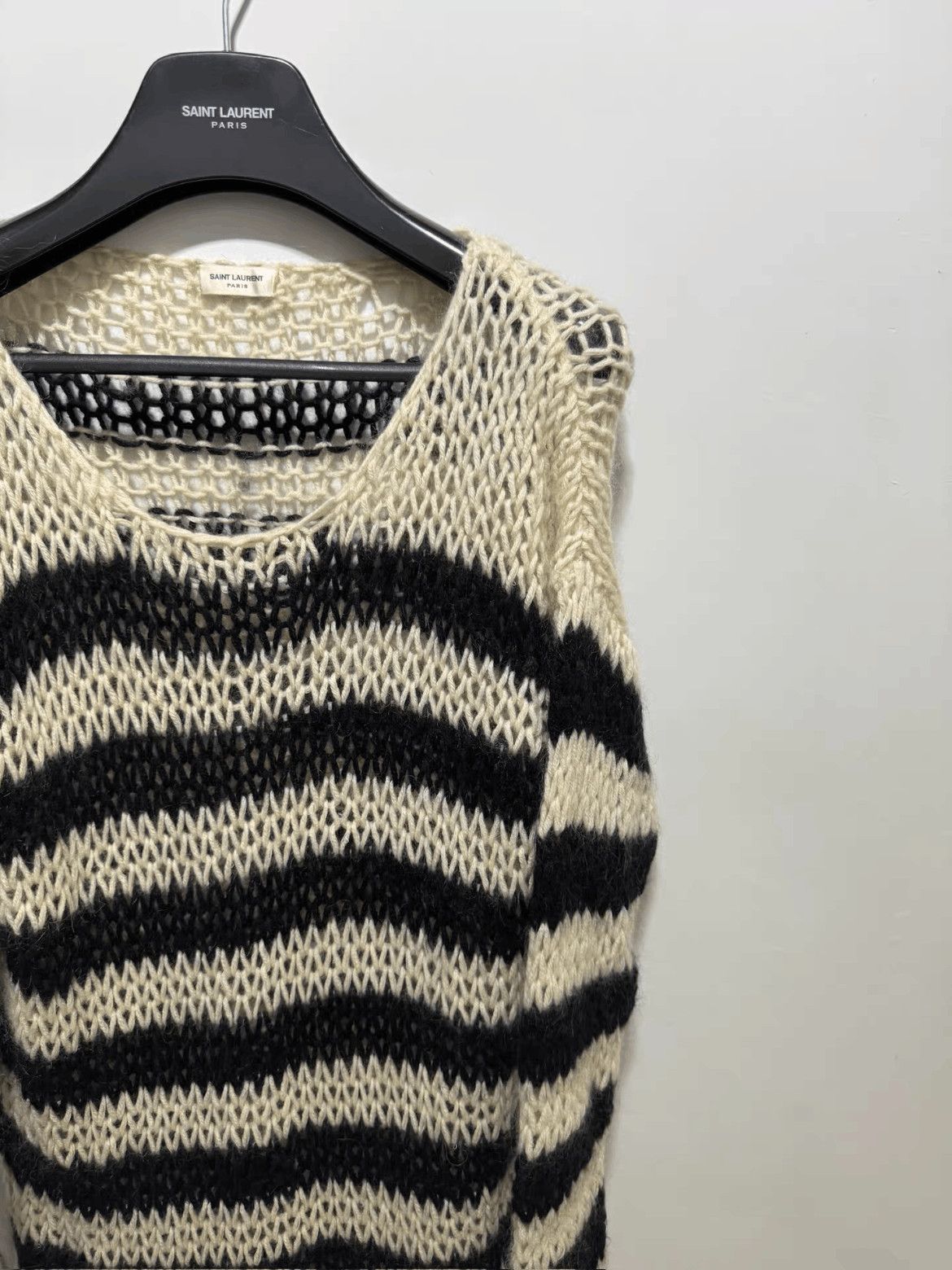 Saint Laurent Paris Saint Laurent Paris Hedi 15AW Stripe mix loose Knitwear Size US XS / EU 42 / 0 - 3 Thumbnail