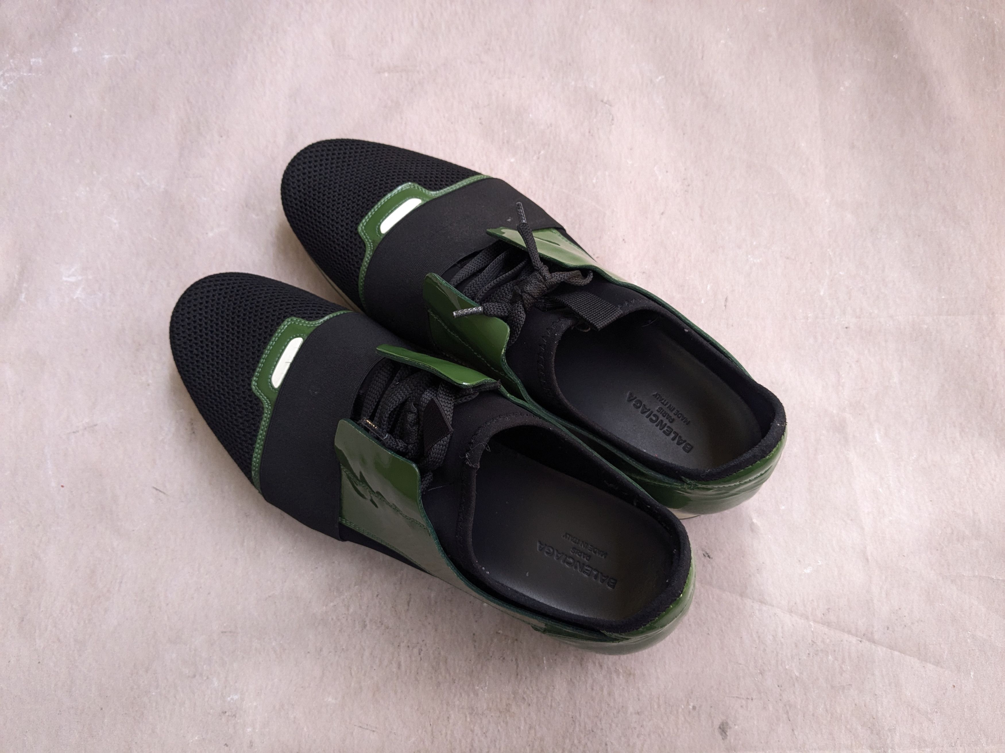 Balenciaga Balenciaga Race Runner Green Black 10 43 Leather Low Tops Size US 10 / EU 43 - 11 Thumbnail