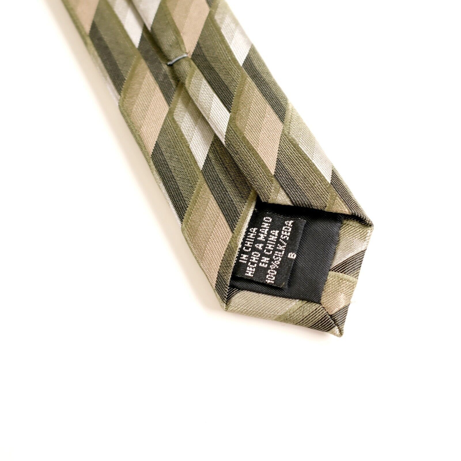 Dockers Dockers Du Pont Teflon Green Tan Geometric Woven Wide Silk T Size ONE SIZE - 5 Thumbnail