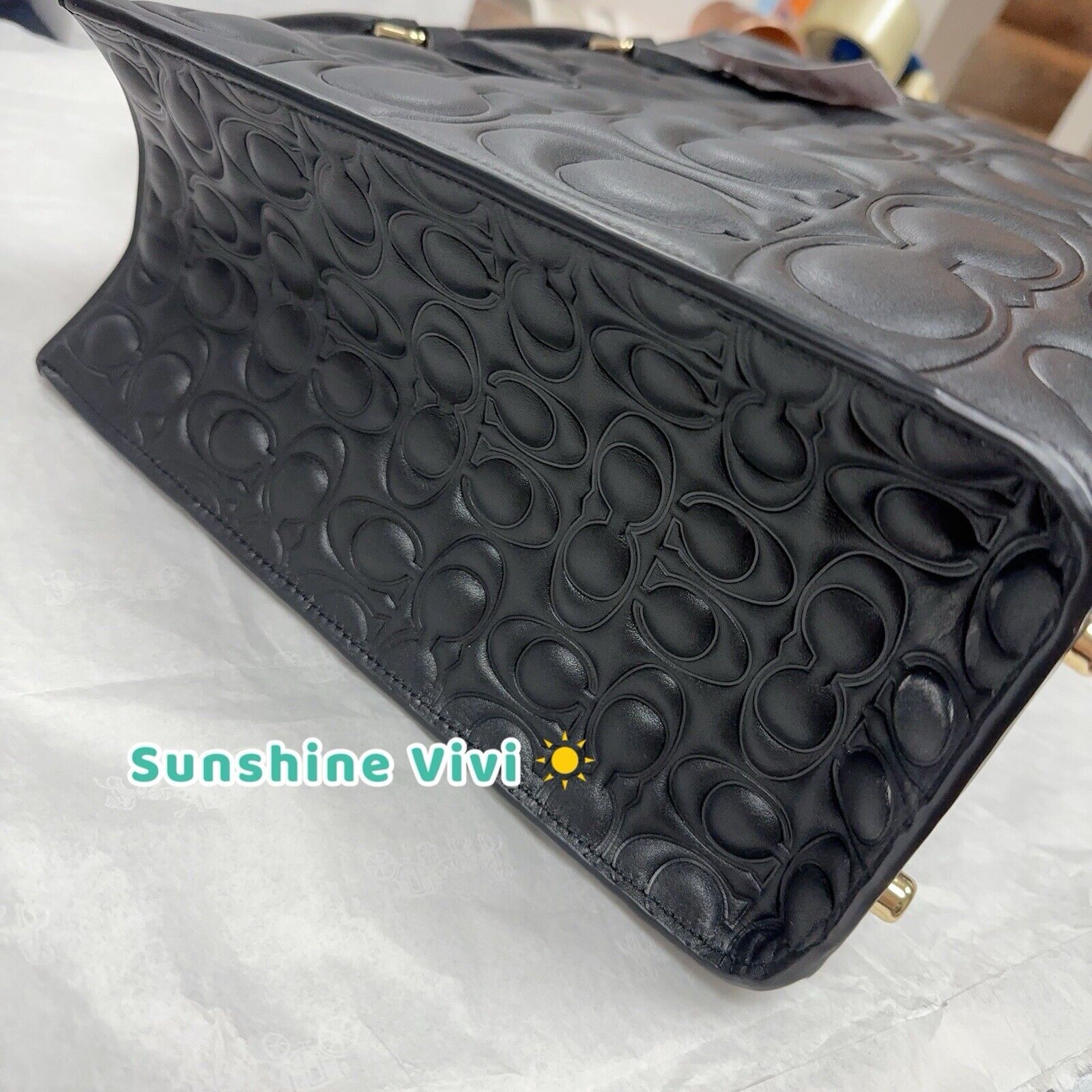 Coach NWT Limited Coach Large Maggie Tote BagLeather CY672 Black Size ONE SIZE - 5 Thumbnail