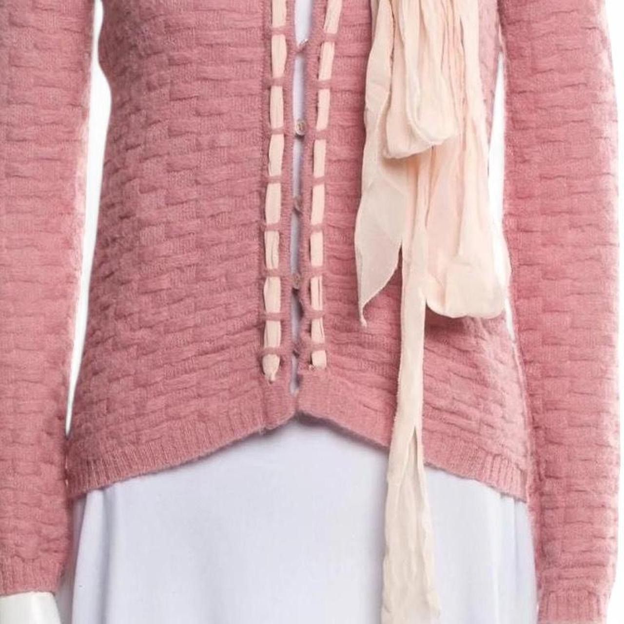 Moschino Archive Rare Moschino Alpaca Silk Pink Cardigan Runway 94’ Size M / US 6-8 / IT 42-44 - 5 Thumbnail