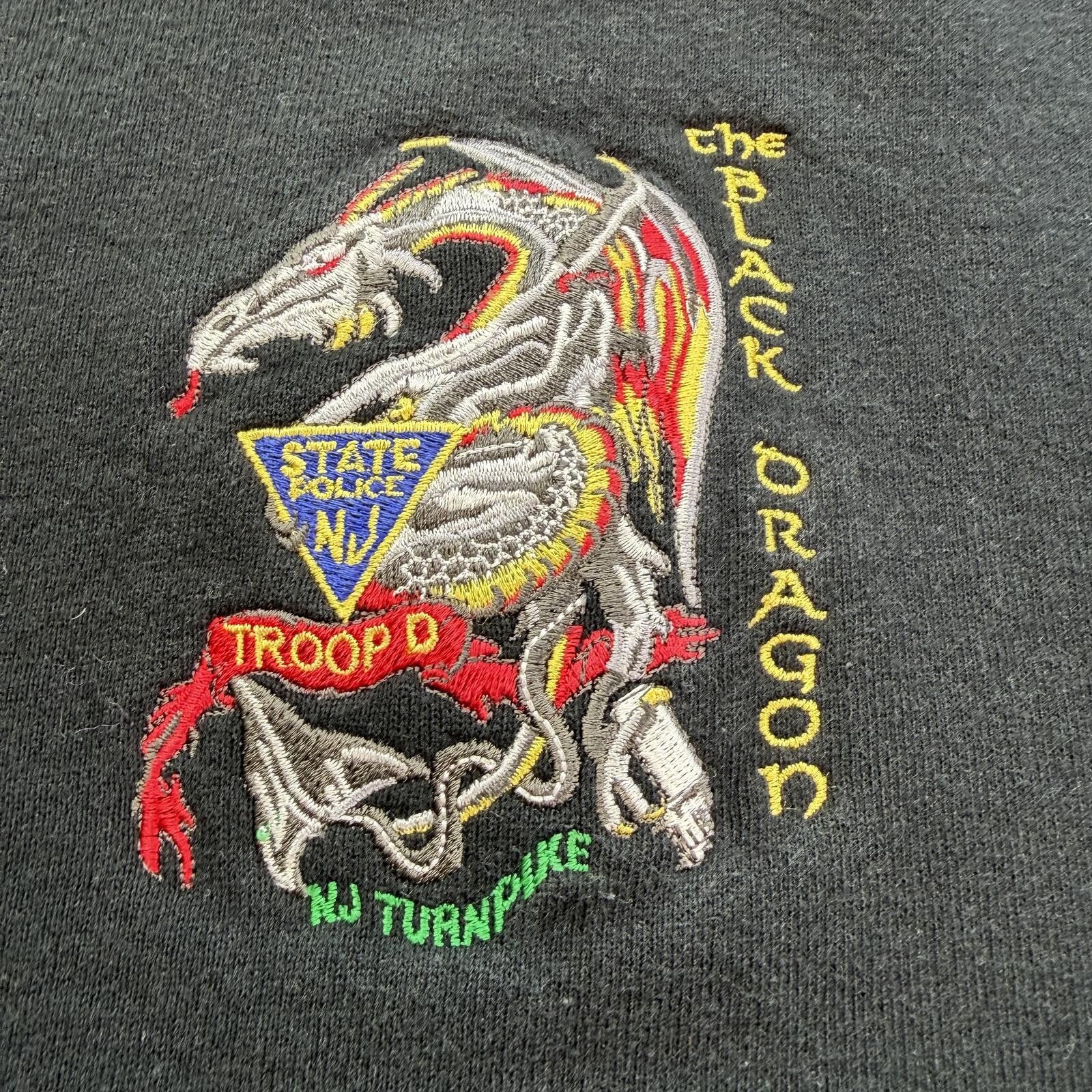 Russell Athletic Vintage 90s Black Dragon NJ Turnpike State Police Sweatshirt Size US L / EU 52-54 / 3 - 2 Thumbnail