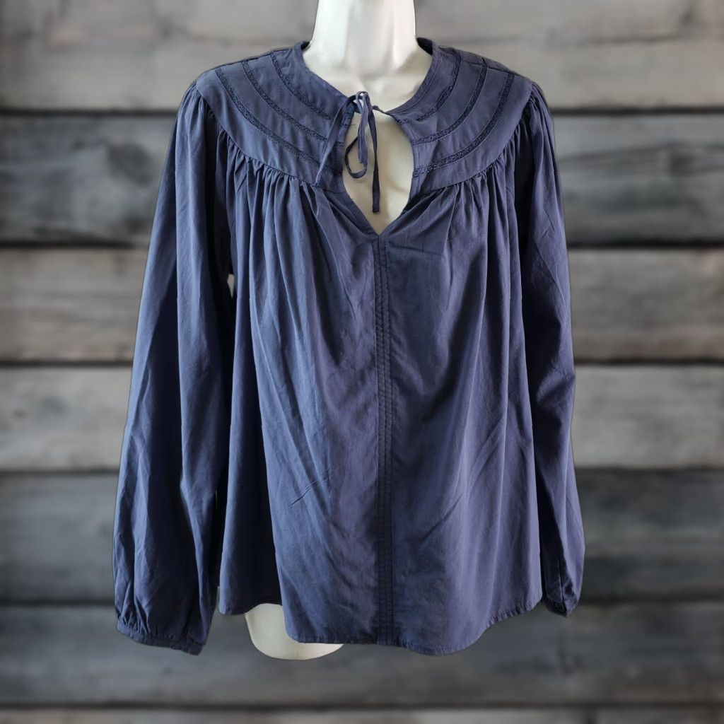 Vintage Universal Thread Womens Top XS Solid Blue Long Sleeve Cotton Blend Shirt Blouse Adults Ladies Womens Size XS / US 0-2 / IT 36-38 - 1 Thumbnail