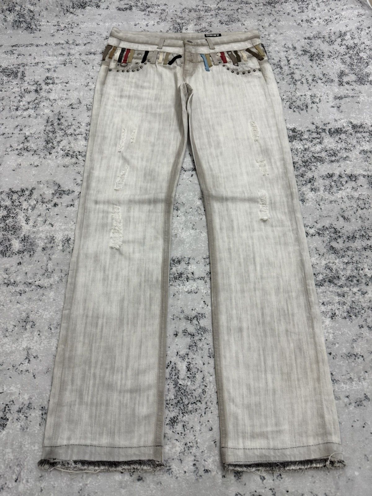 DKNY DKNY Double Waist Studs Released Hem Y2K Grey Straight Jeans Size US 32 / EU 48 - 1 Thumbnail