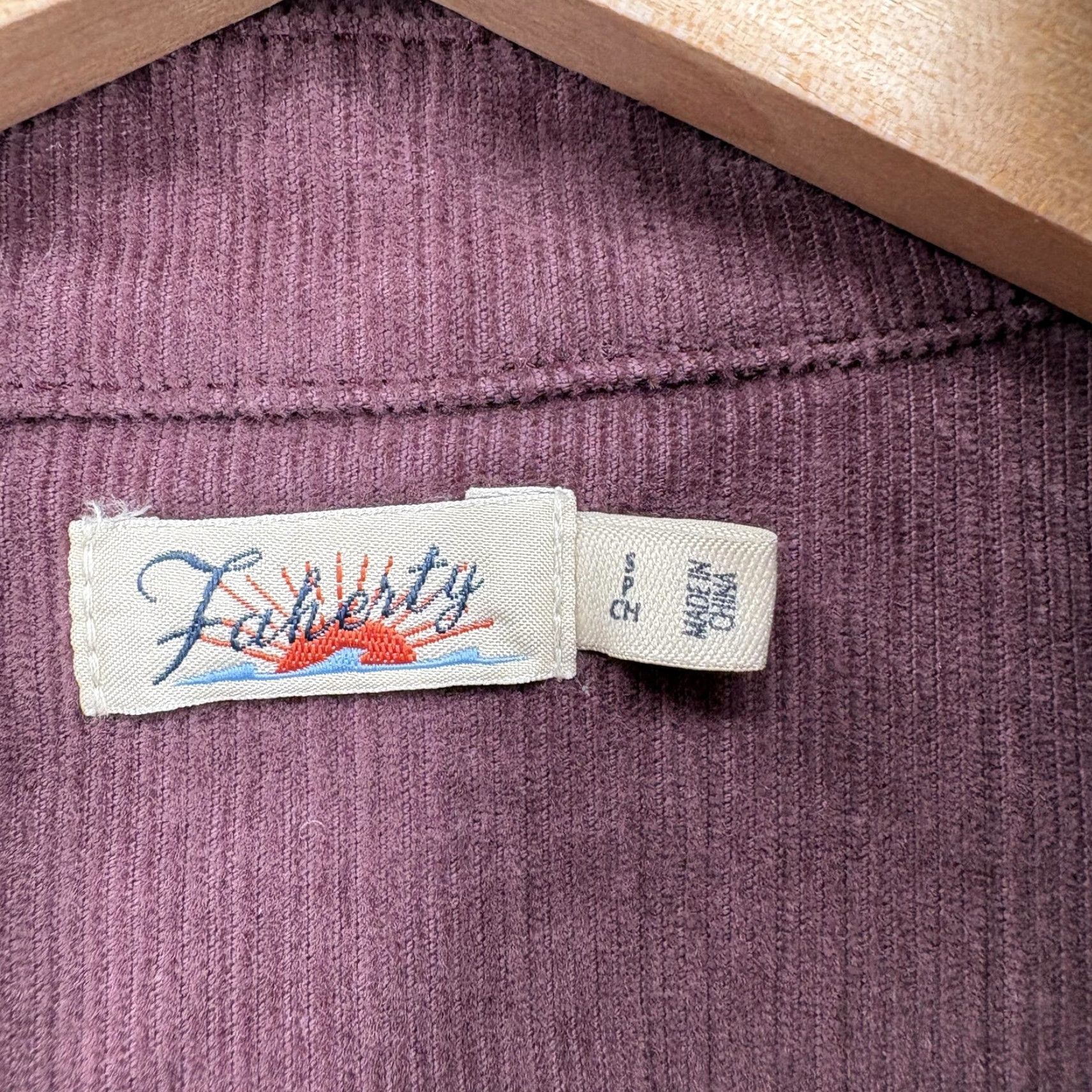 Faherty VINTAGE Faherty Stretch Cord Western Shirt Womens Small Catawba Grape Corduroy Cowboy Size S / US 4 / IT 40 - 3 Thumbnail