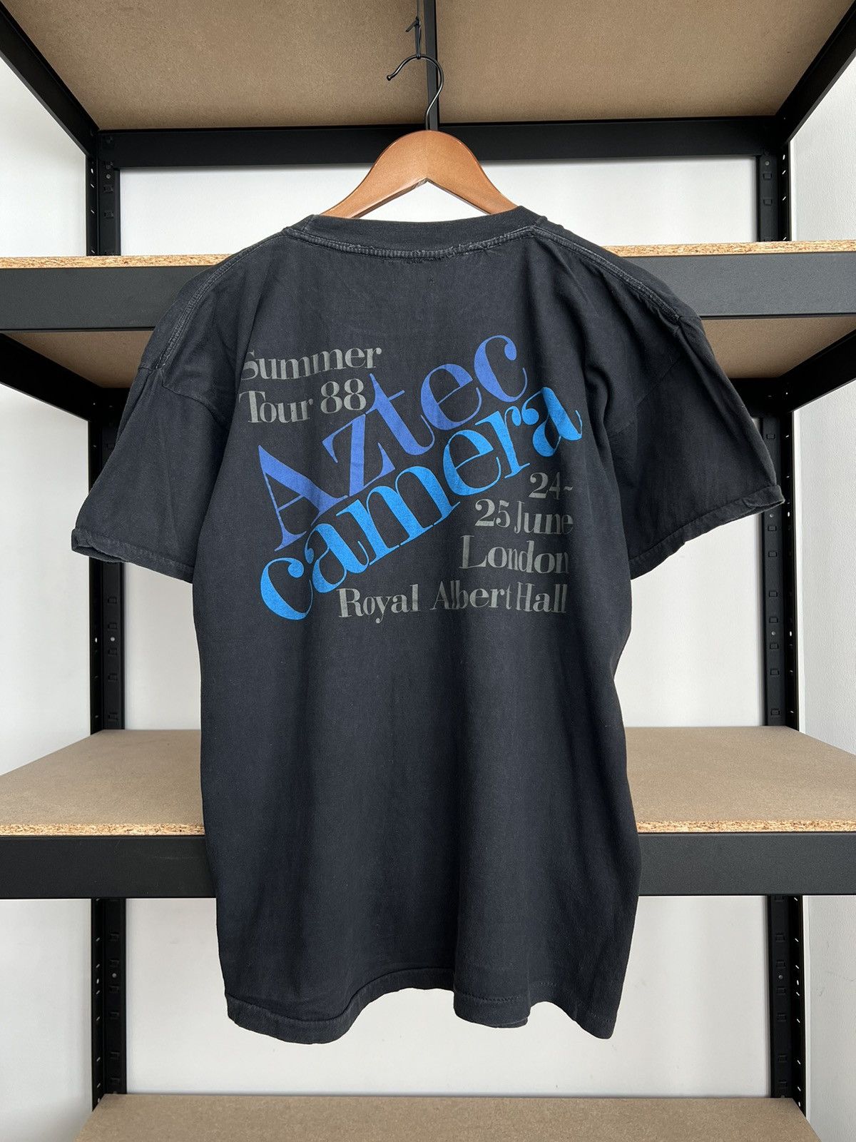 Band Tees Vintage 1988 Aztec Camera Tour 80s Pop Band Black T-shirt Size US L / EU 52-54 / 3 - 4 Thumbnail