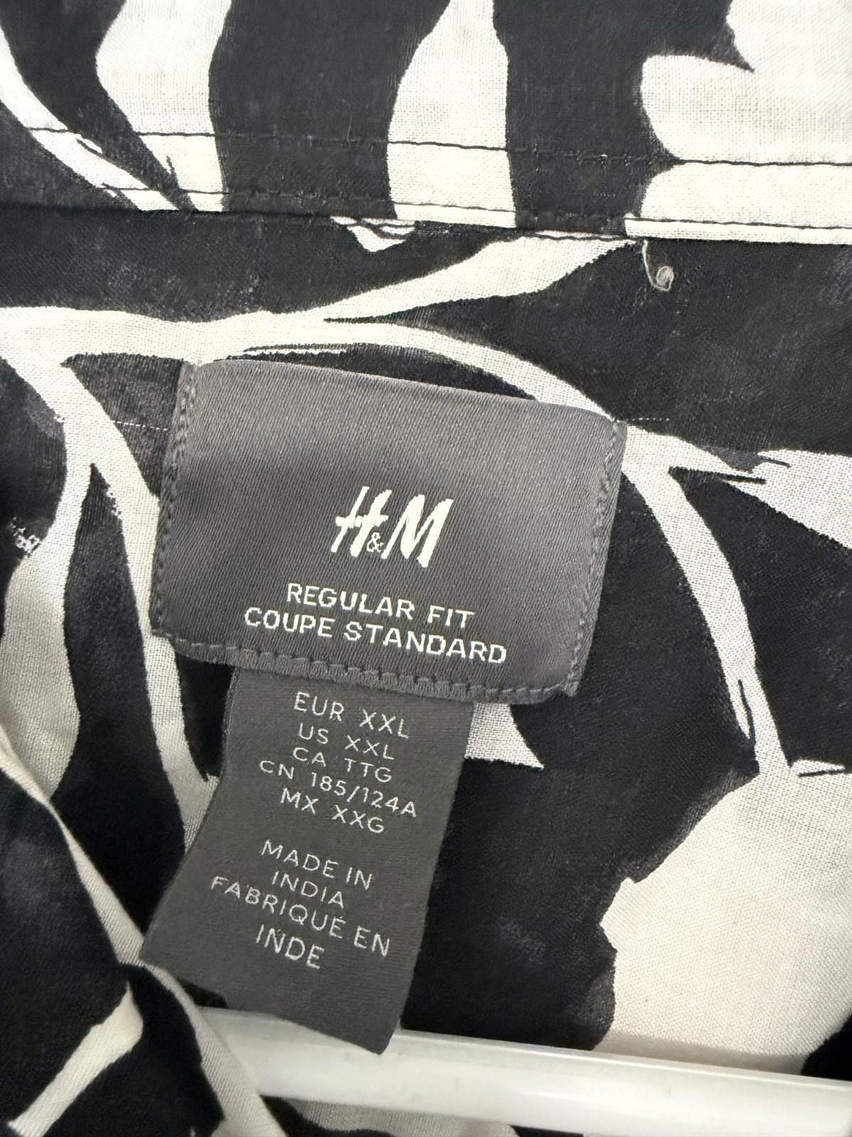 H&M H&M Black White Floral Print Button Down Shirt Mens 2XL Size US XXL / EU 58 / 5 - 2 Thumbnail