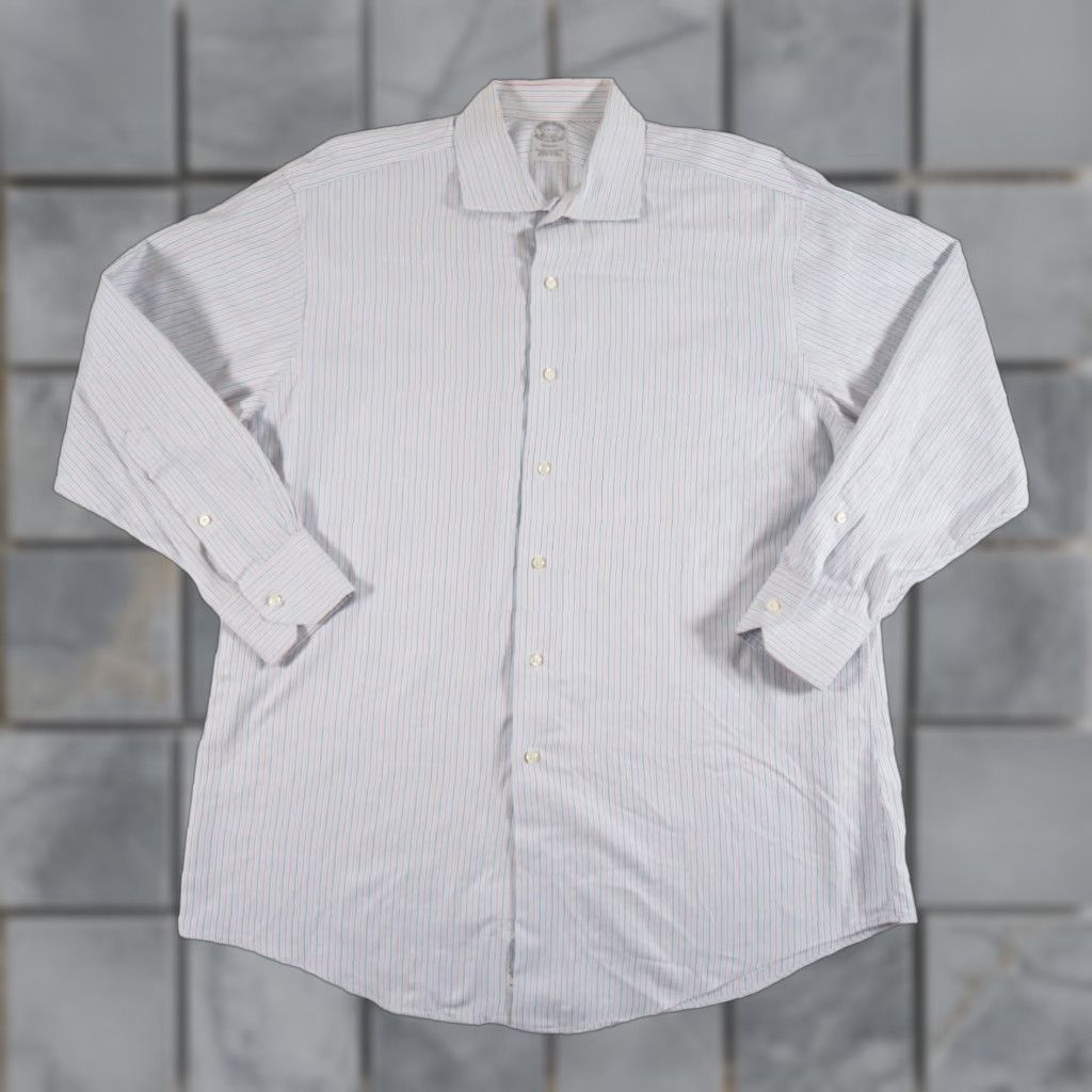 Brooks Brothers VINTAGE Brooks Brothers Men's Button-Up Shirt Reg 17.5 Egyptian Cotton Striped Casual Formal All Seasons Size US XL / EU 56 / 4 - 1 Thumbnail
