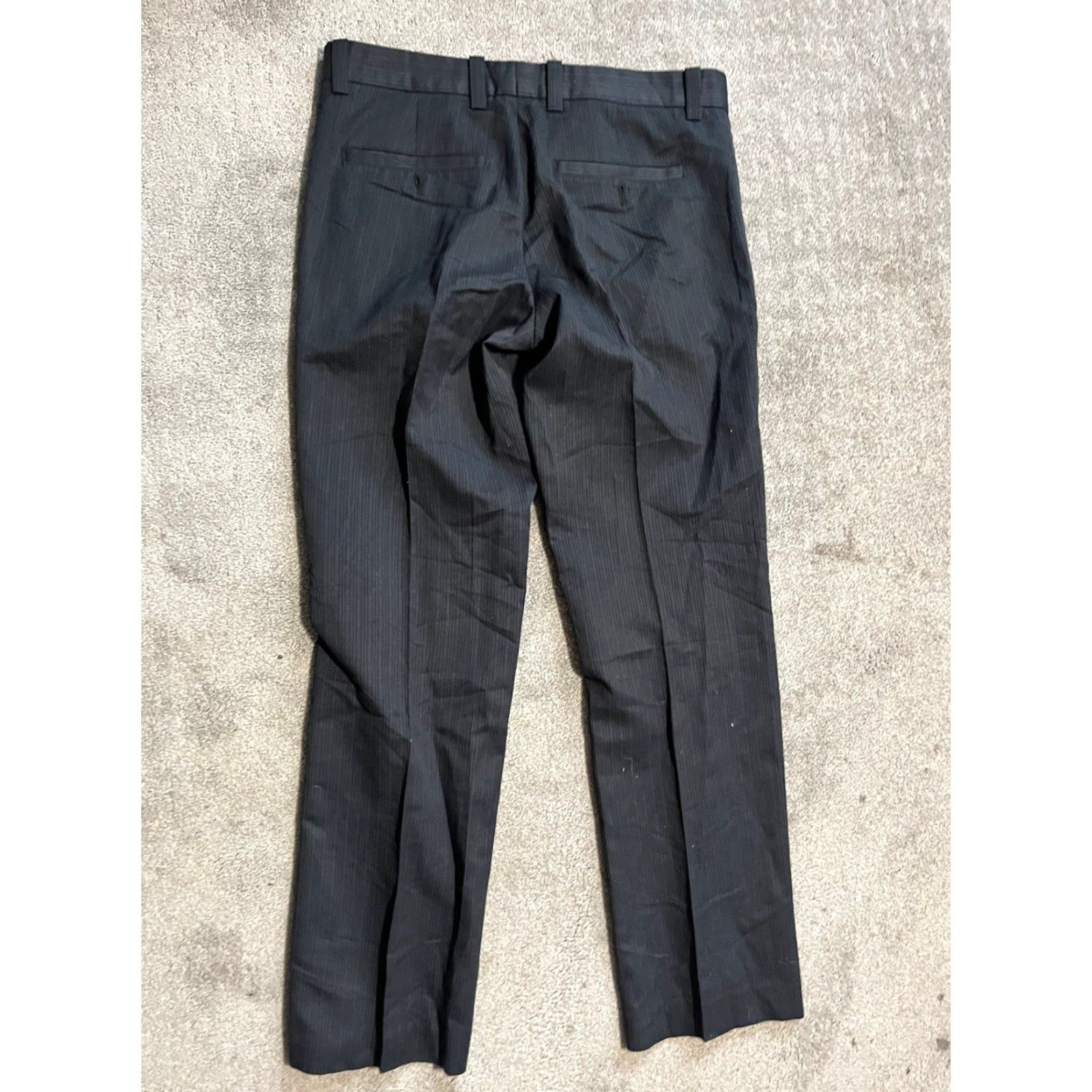 Kenneth Cole KENNETH COLE Pants Flat Front 32x32 Black Pinstriped Men Regular 32 Inseam Chino Cotton Front Flat Front Size US 32 / EU 48 - 3 Thumbnail
