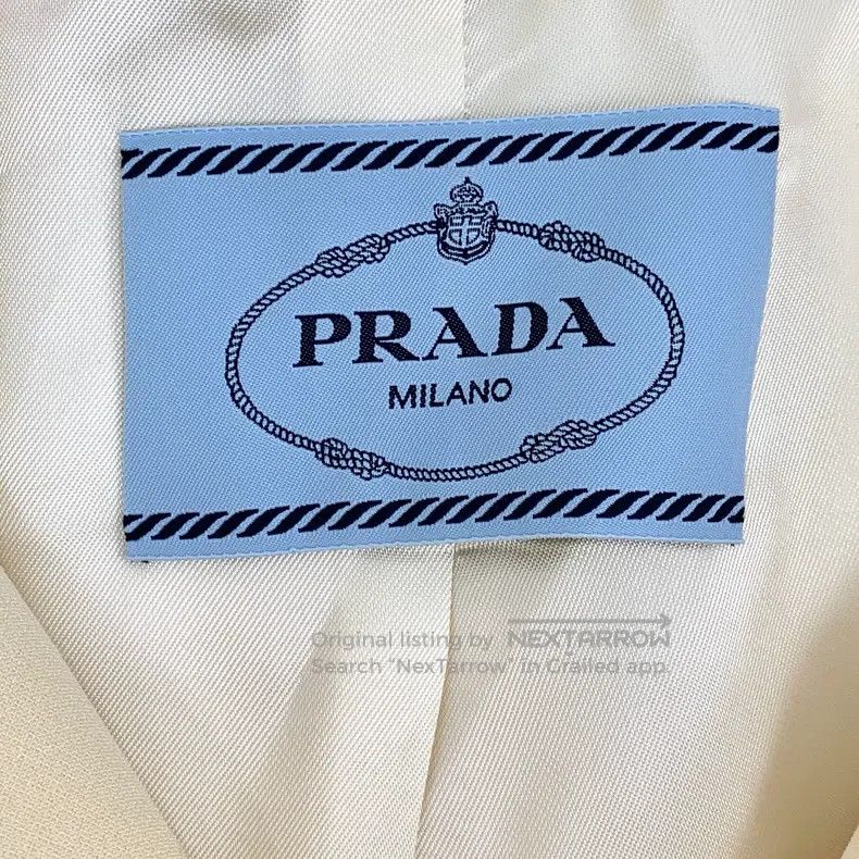 Prada Prada 22 beige wool round-neck single-breasted long-sleeve Size XS / US 0-2 / IT 36-38 - 7 Thumbnail