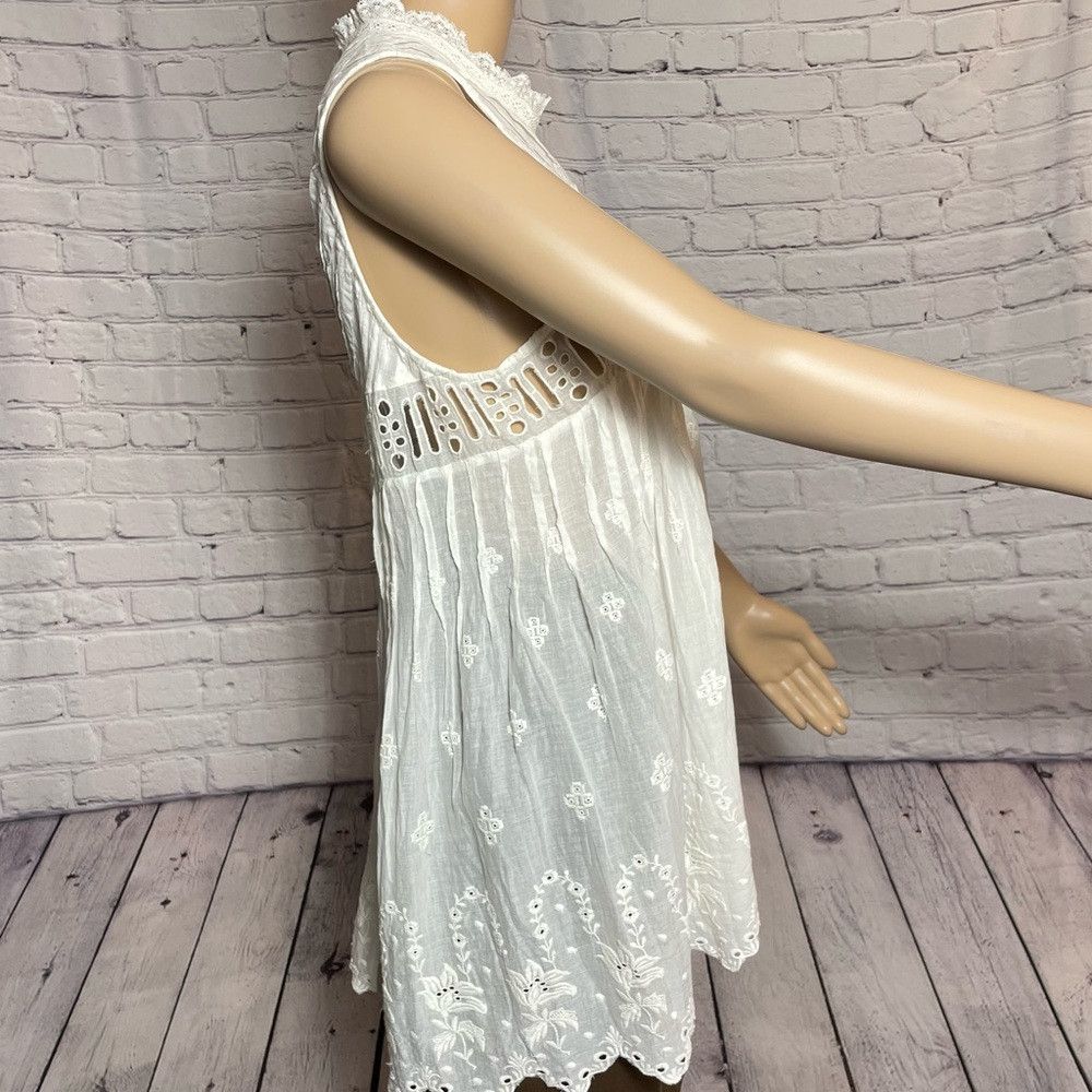 Free People New Free People White Eloise Embroidered Tunic Size XS Size XS / US 0-2 / IT 36-38 - 4 Thumbnail