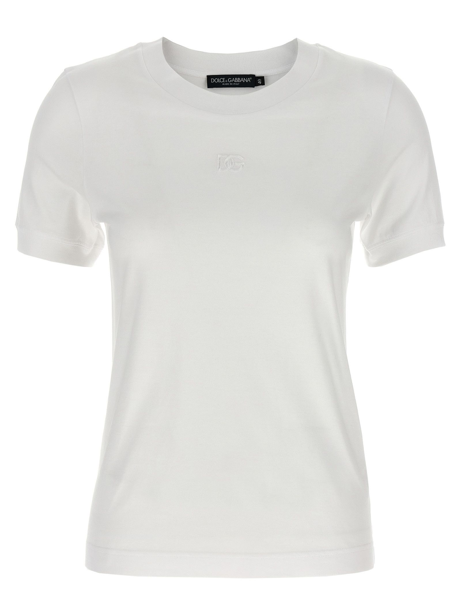 Dolce & Gabbana Logo Embroidery T-Shirt Size M / US 6-8 / IT 42-44 - 1 Thumbnail