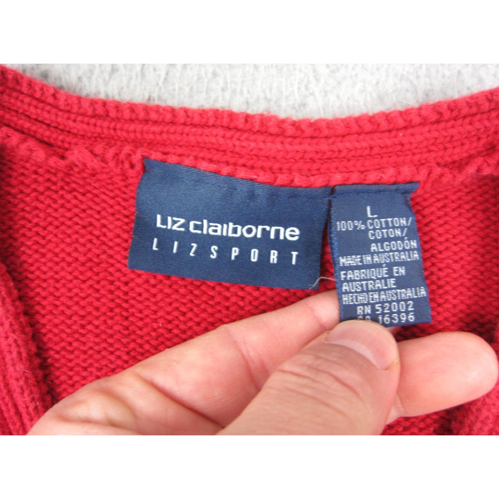 Liz Claiborne VINTAGE Liz Claiborne Sweater Womens L Red Knit Pullover 90s 80s Australia Size L / US 10 / IT 46 - 5 Thumbnail