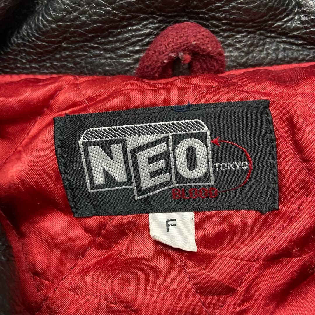 Vintage Neo Blood Japan Varsity Sleeve Leather Jacket