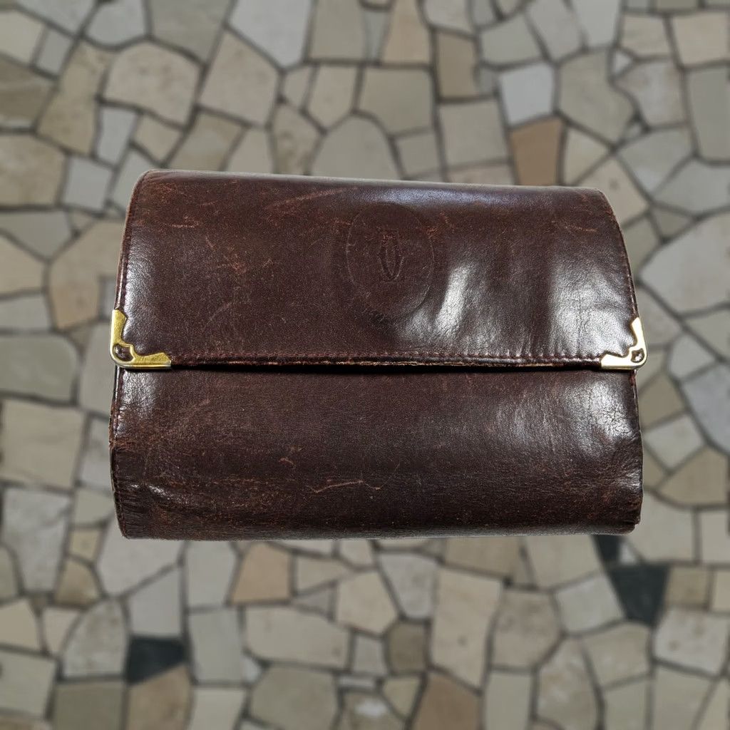 Cartier Cartier Leather Trifold Wallet Bordeaux Must de Line Men Wallet Bifold 90s Credit Card Size ONE SIZE - 1 Thumbnail