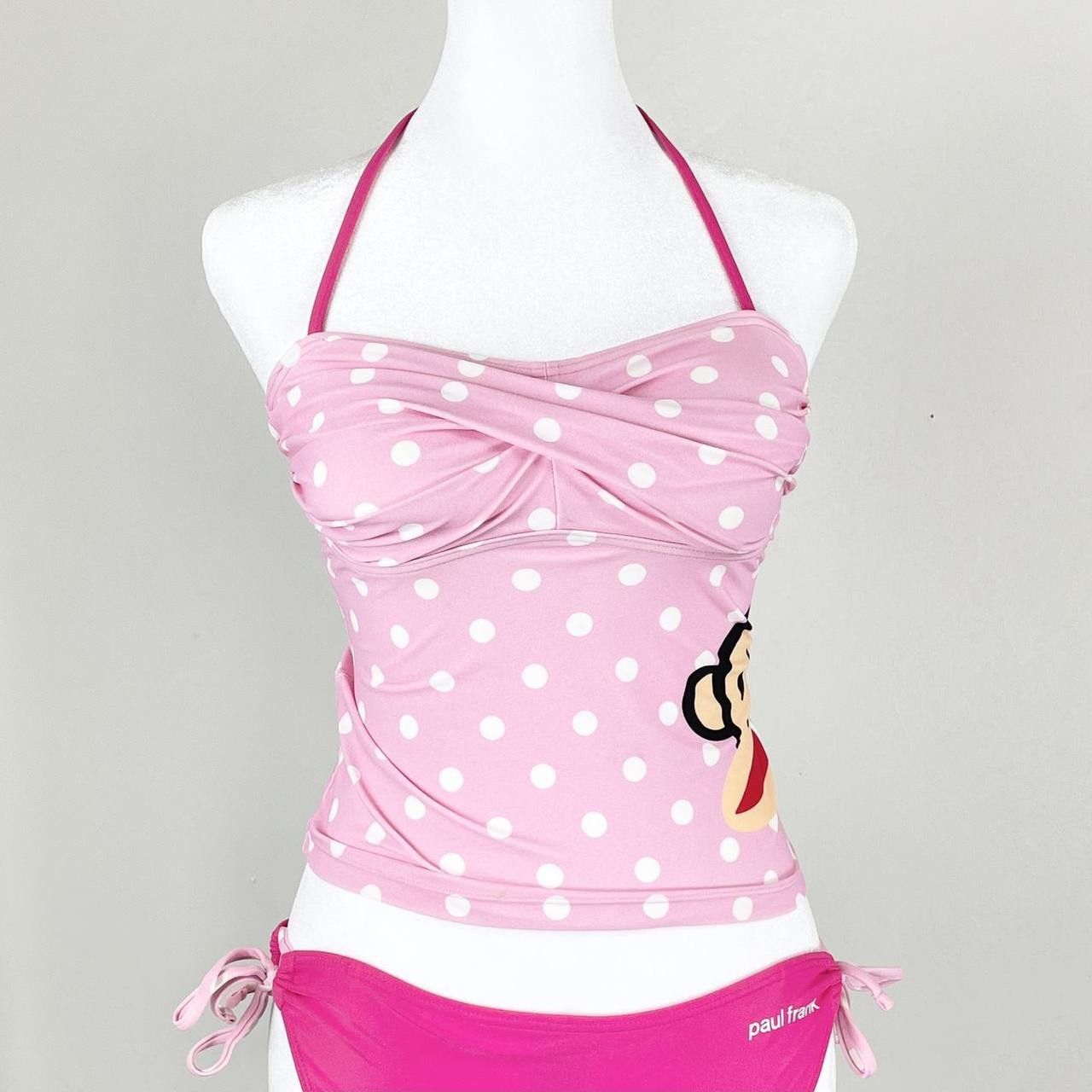✩ Pink Paul Frank Polka Dot Julius Charm Bikini Set ♡
