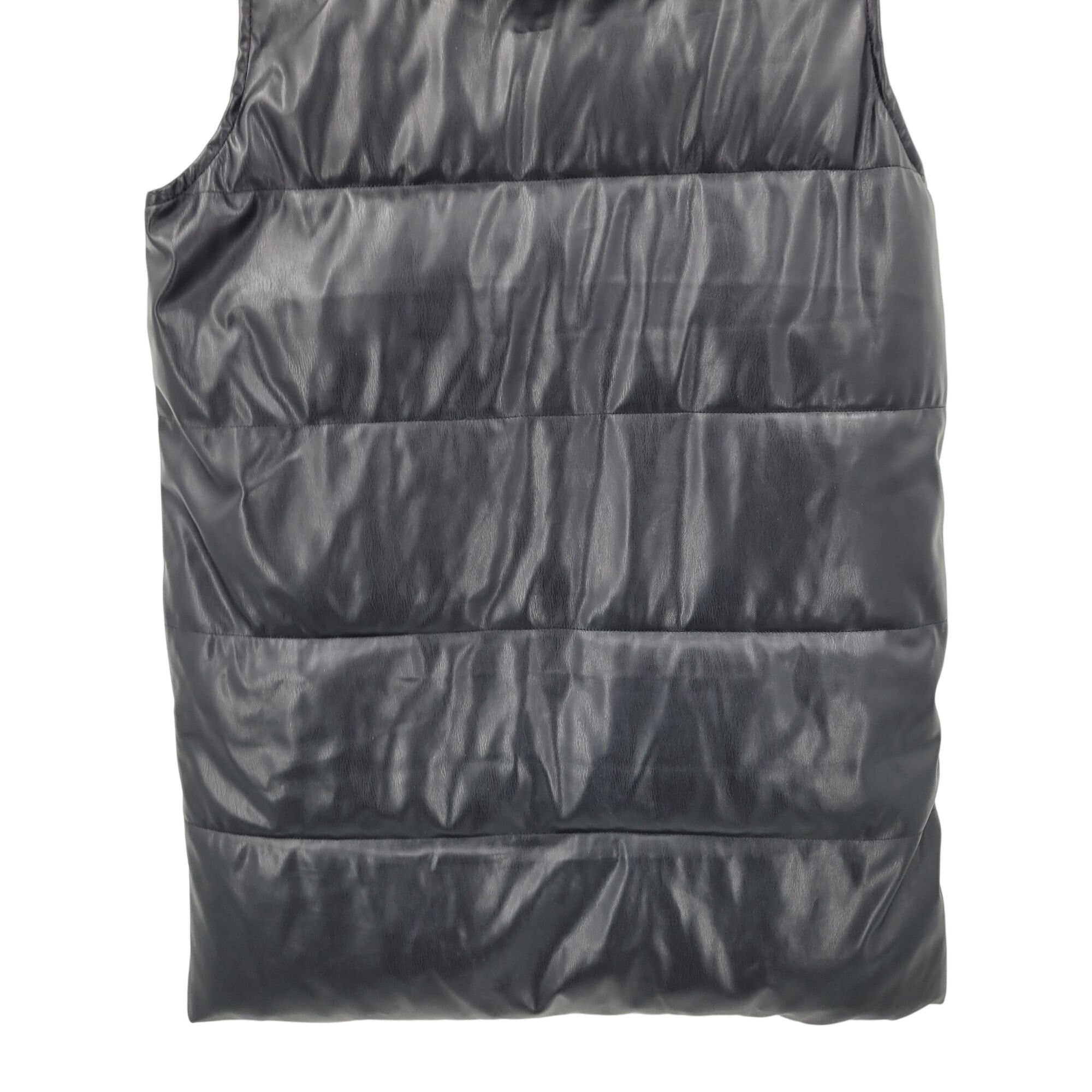 Designer Vigoss Sz XL Hooded Black Vegan Faux Leather Quilted Puffer Size XL / US 12-14 / IT 48-50 - 13 Thumbnail